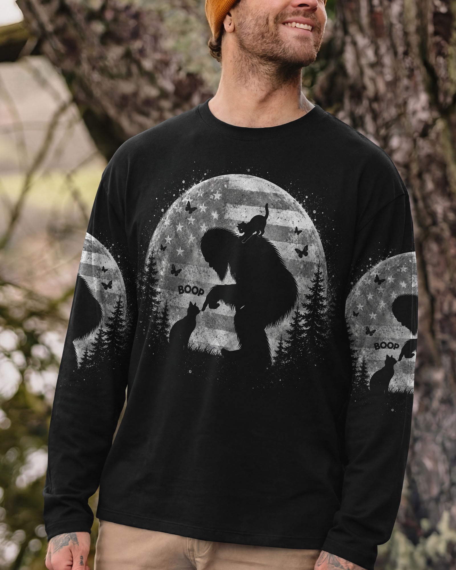 BOOP BIGFOOT CAT MOONLIGHT ALL OVER PRINT  - TLNO0306261