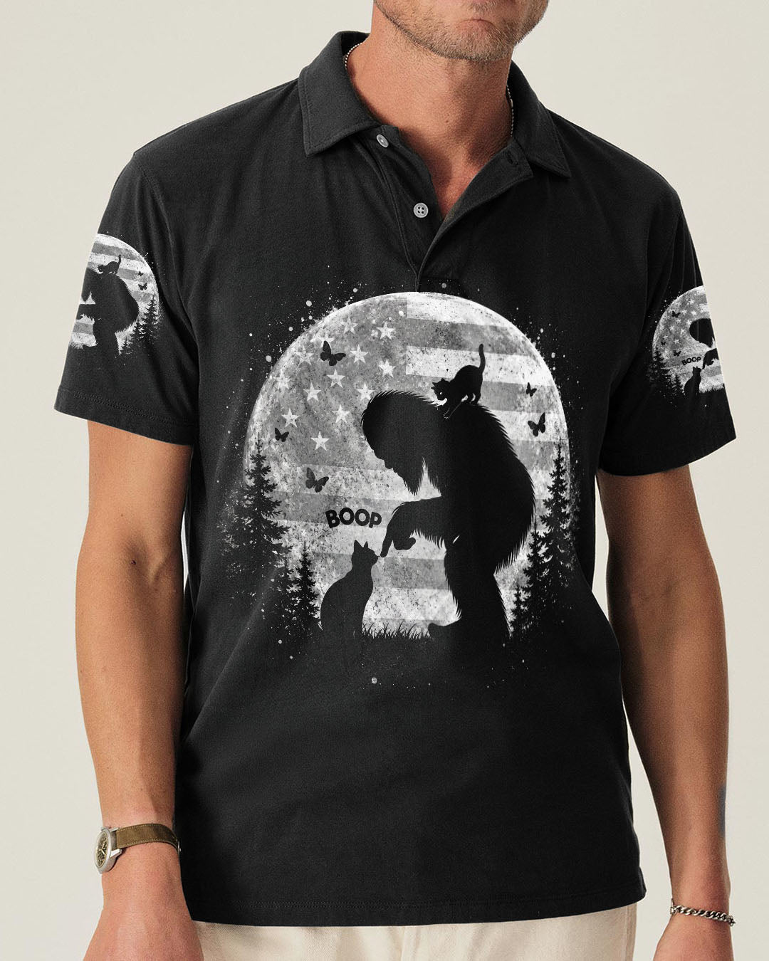 BOOP BIGFOOT CAT MOONLIGHT ALL OVER PRINT  - TLNO0306261