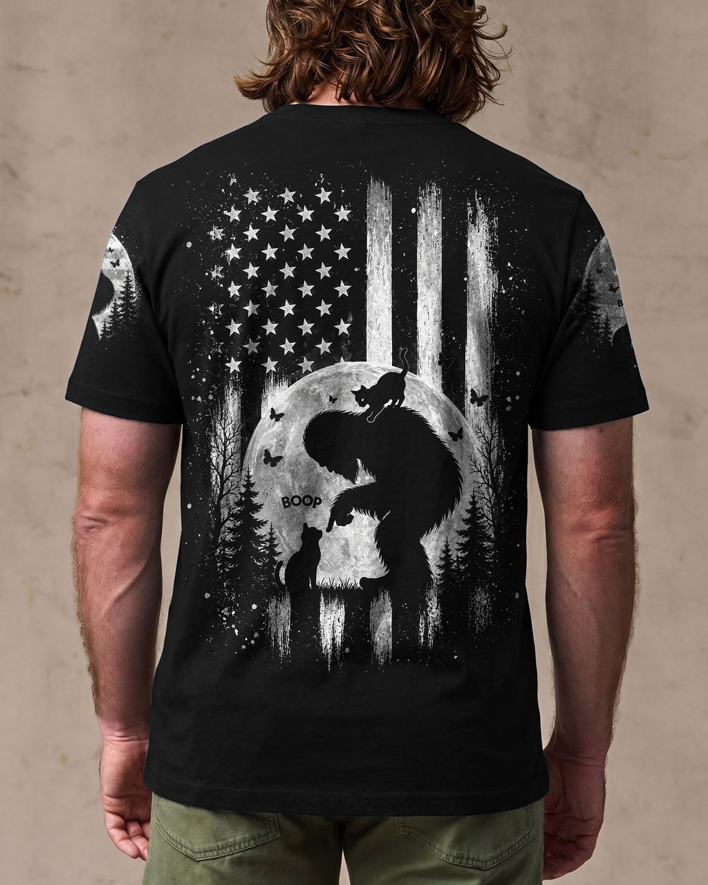 BOOP BIGFOOT CAT MOONLIGHT ALL OVER PRINT  - TLNO0306261