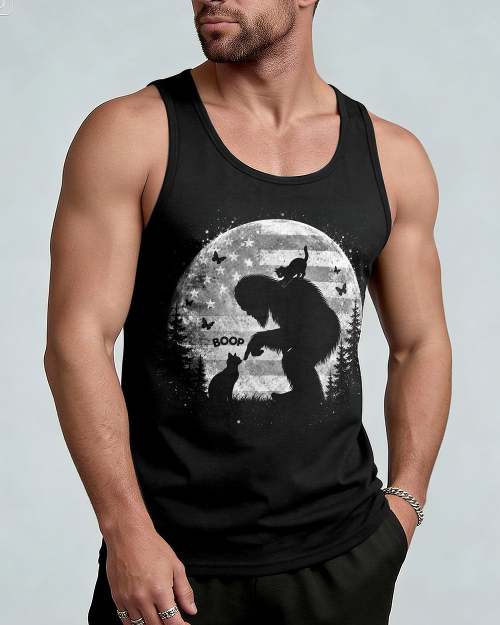 BOOP BIGFOOT CAT MOONLIGHT ALL OVER PRINT  - TLNO0306261