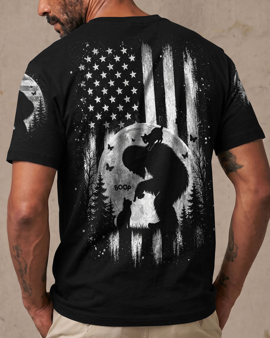 BOOP BIGFOOT CAT MOONLIGHT ALL OVER PRINT  - TLNO0306261