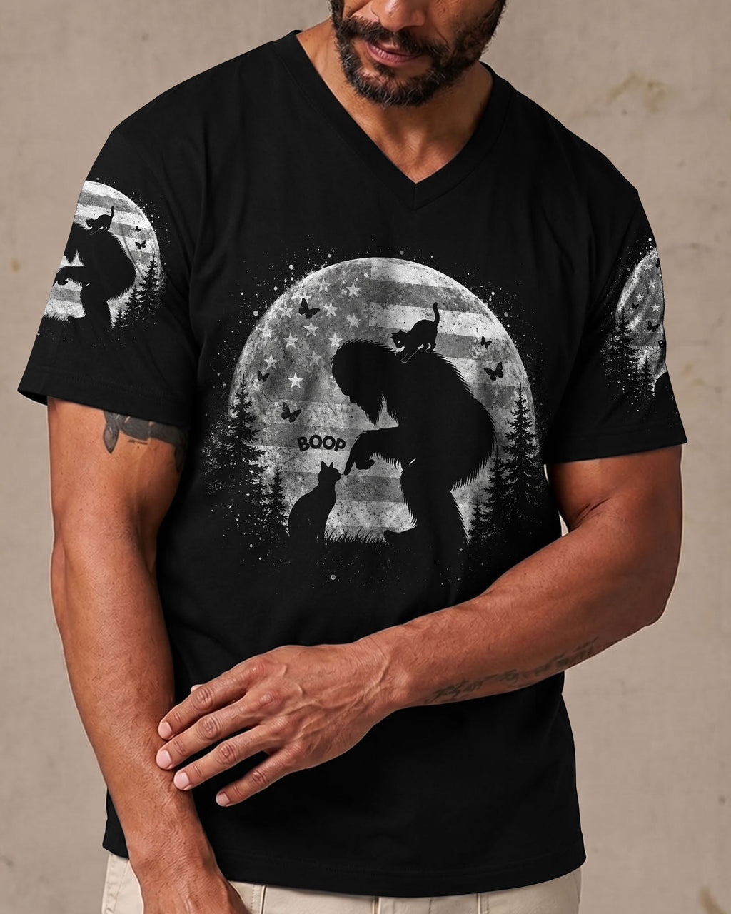 BOOP BIGFOOT CAT MOONLIGHT ALL OVER PRINT  - TLNO0306261