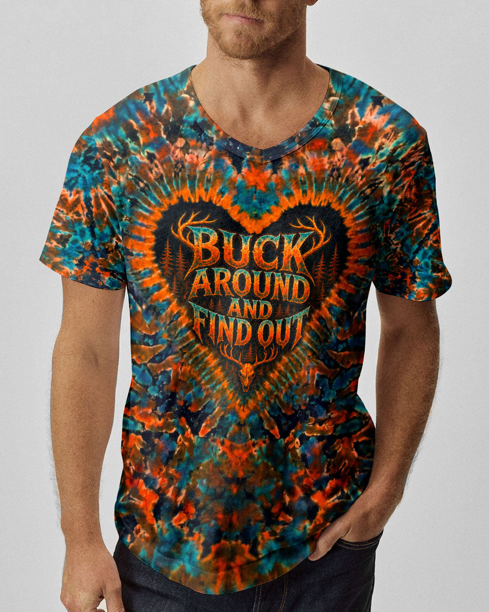 BUCK AROUND AND FIND OUT DEER HUNTING ALL OVER PRINT - TLNO1605261