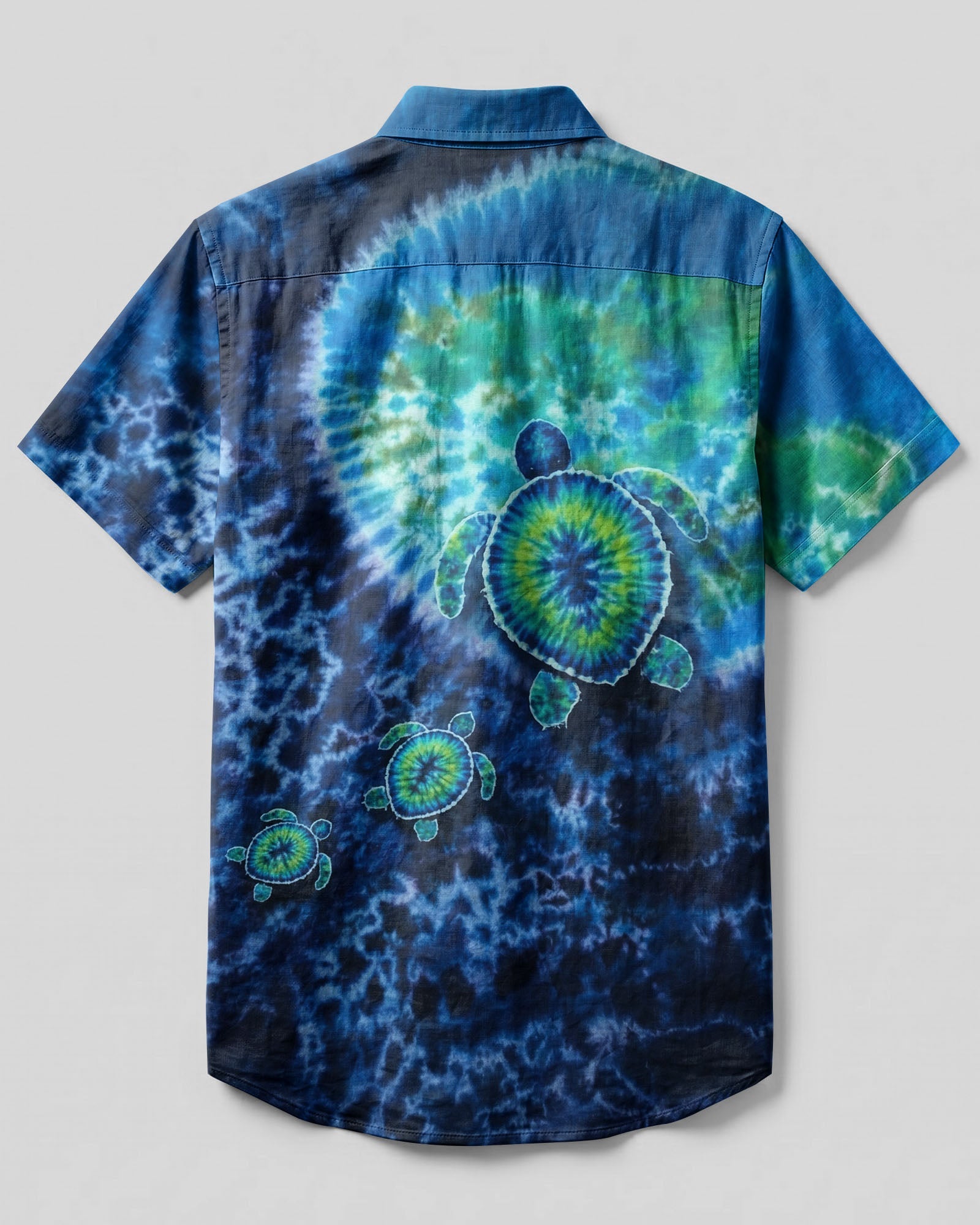 SEA TURTLE BLUE OCEAN SWIRL BUTTON-DOWN COLLAR SHIRT - TLNO1606262