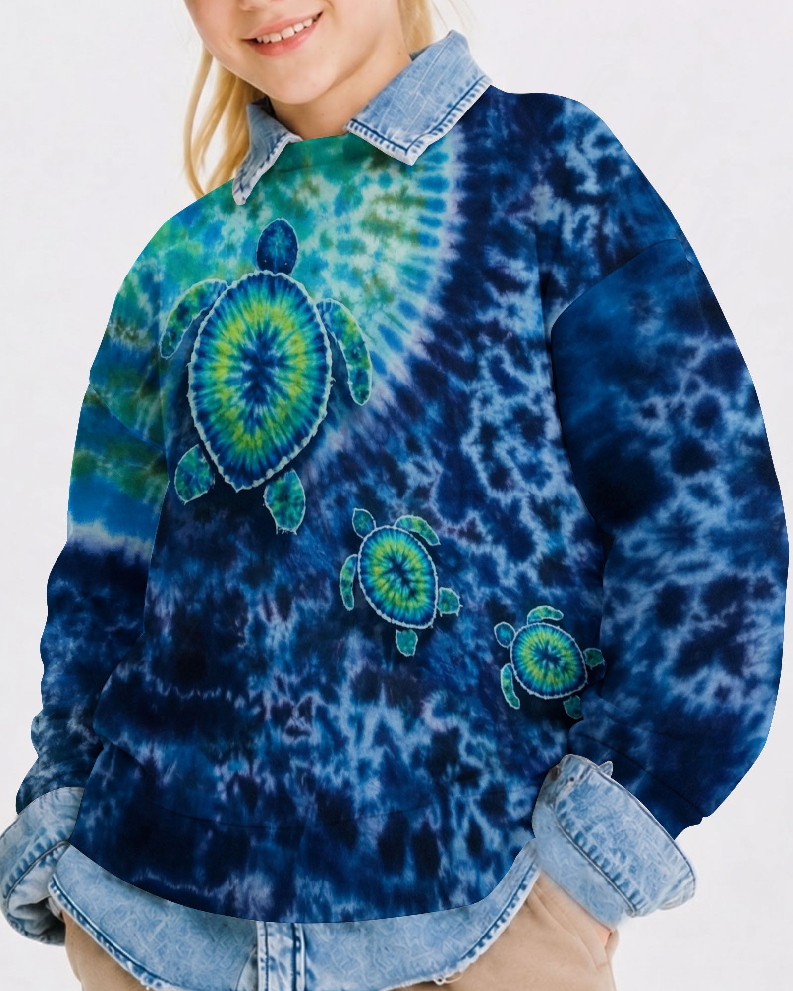 SEA TURTLE BLUE OCEAN SWIRL KIDS ALL OVER PRINT - TLNO2205262