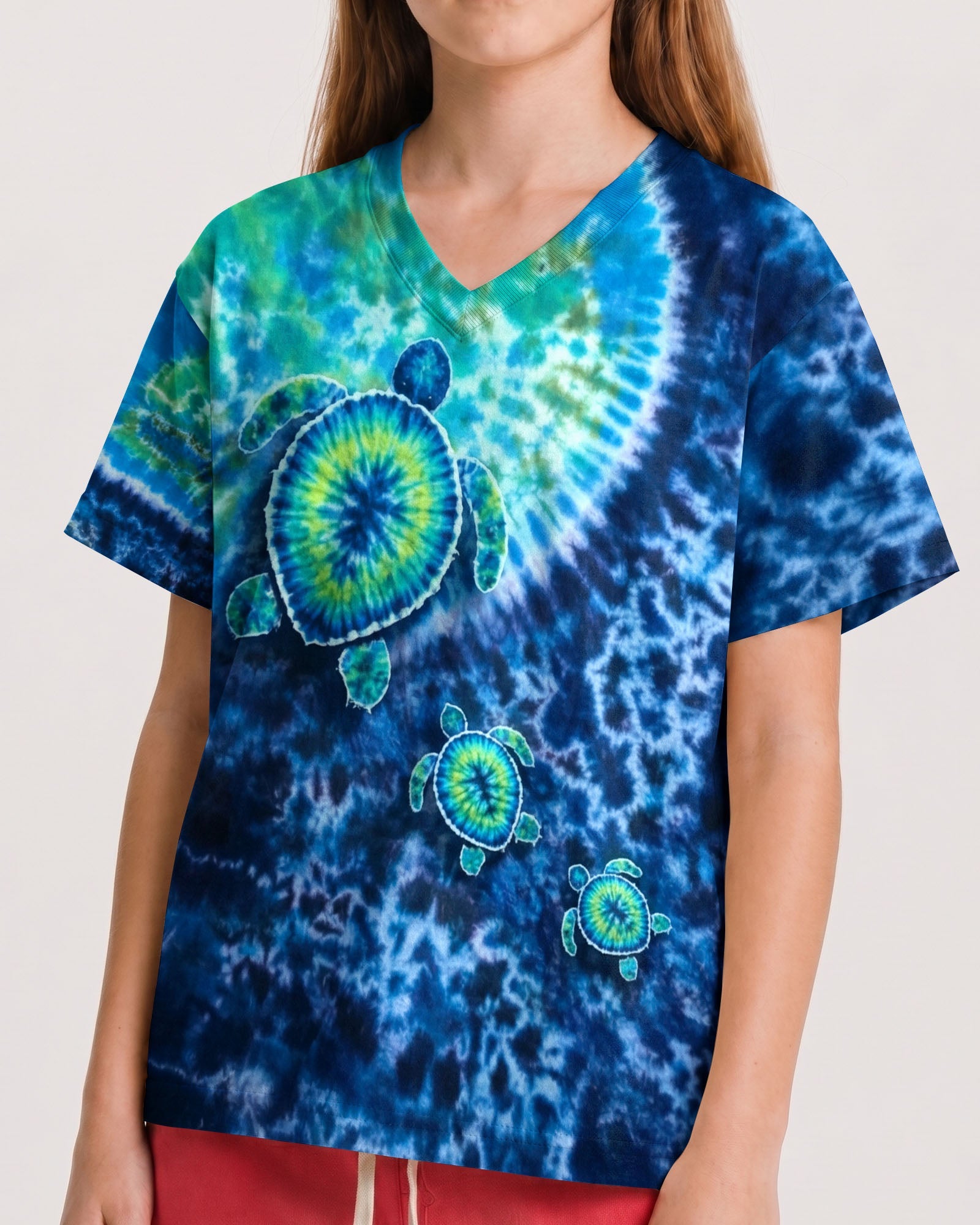 SEA TURTLE BLUE OCEAN SWIRL KIDS ALL OVER PRINT - TLNO2205262