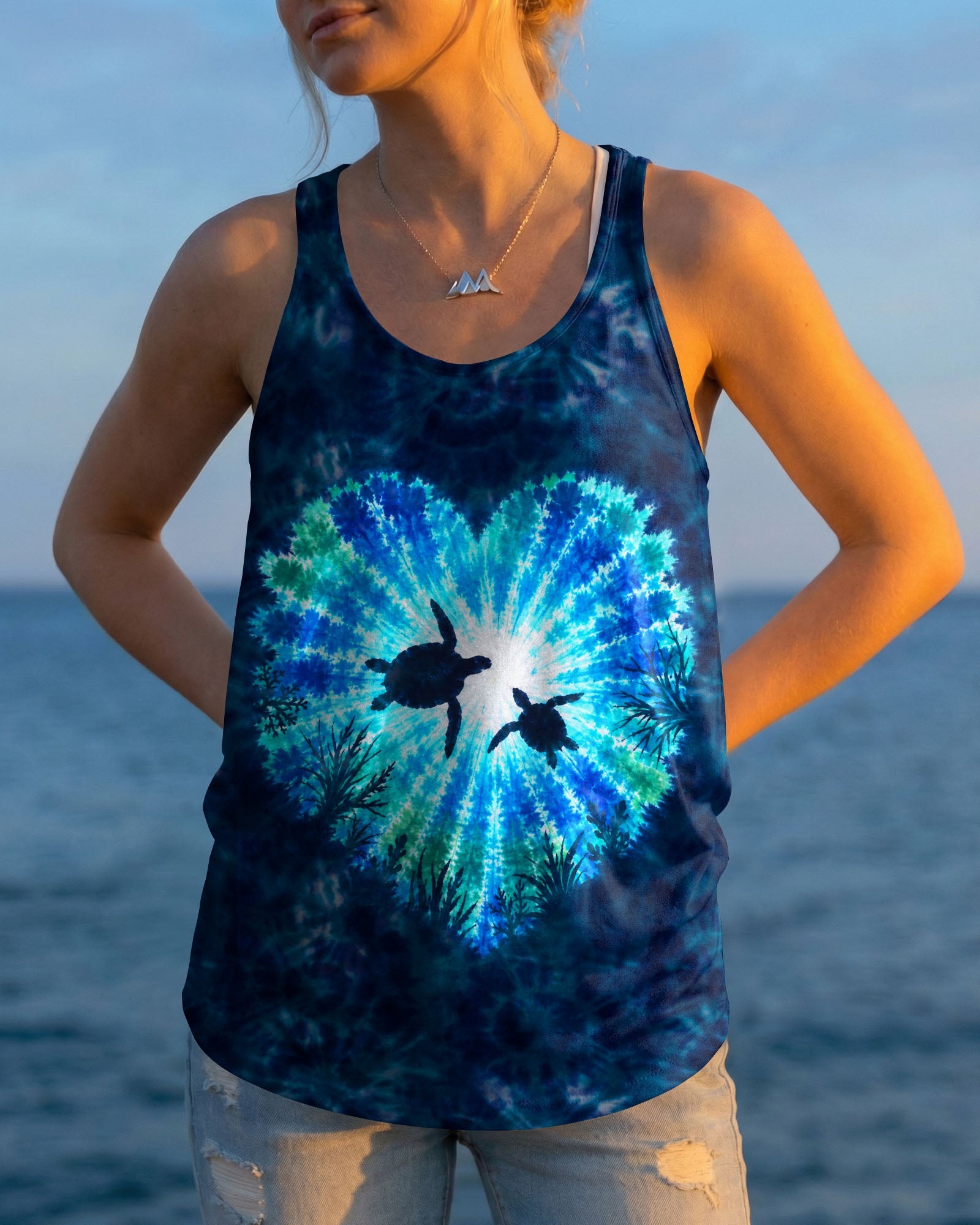 HEART OF THE SEA TURTLES BURST ALL OVER PRINT  - TLNO2506262