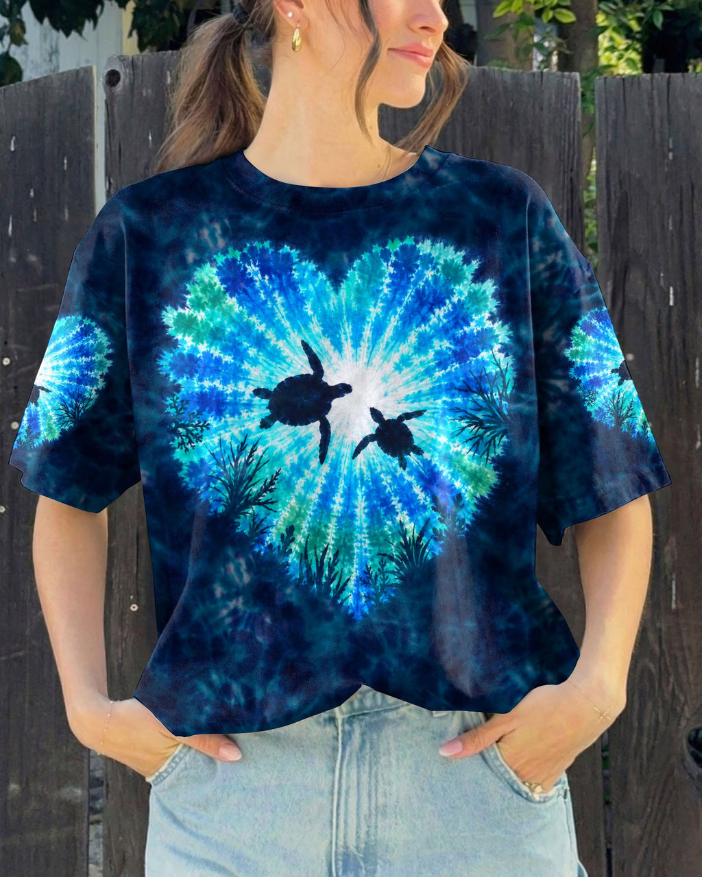 HEART OF THE SEA TURTLES BURST ALL OVER PRINT  - TLNO2506262