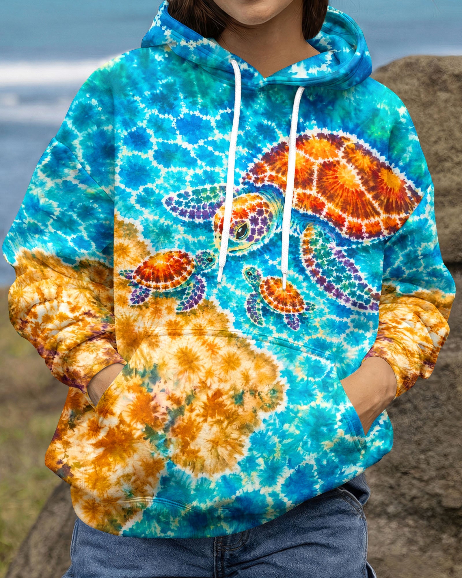 SEA TURTLES BY THE SHORE  BURST ALL OVER PRINT  - TLNO2606262