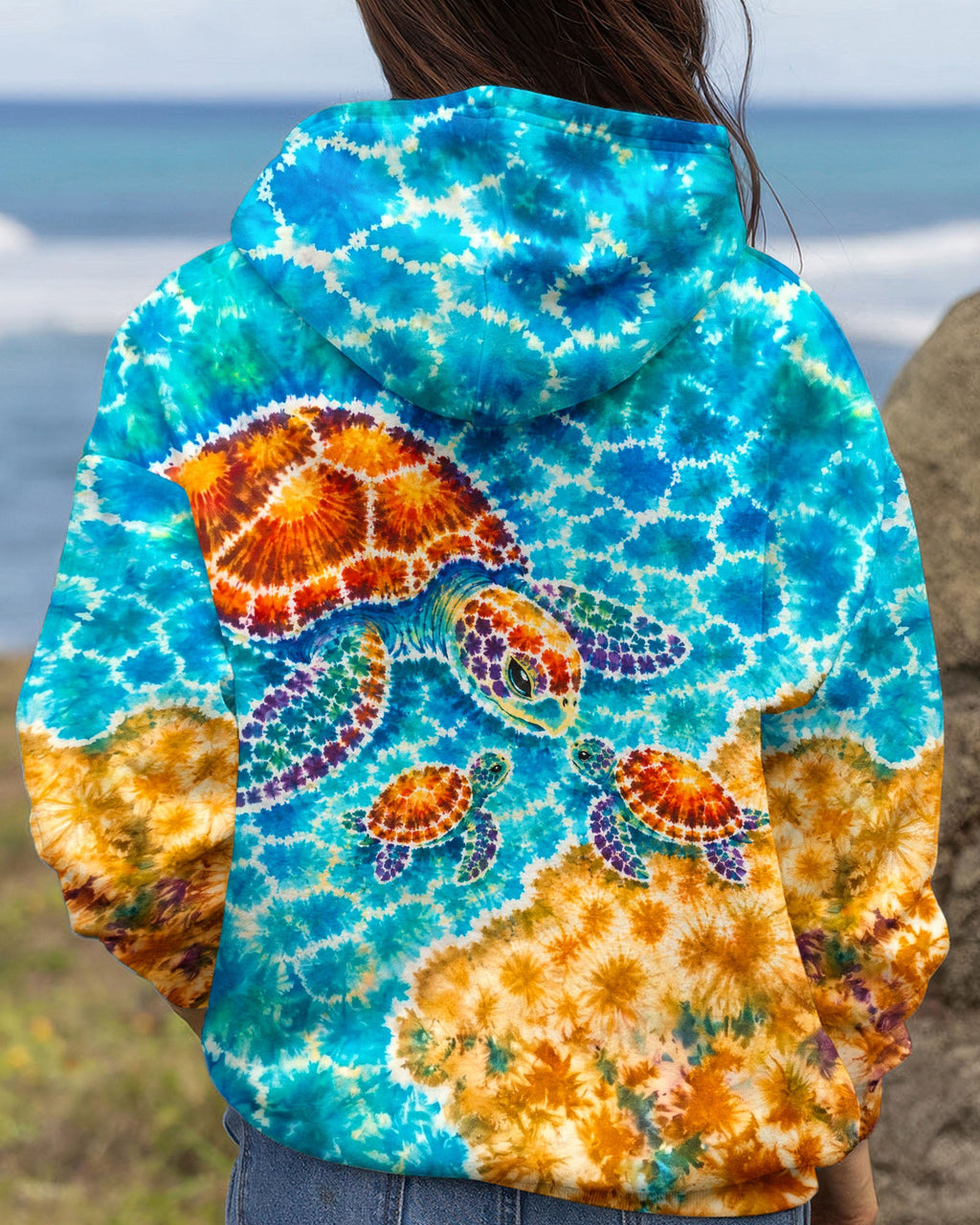 SEA TURTLES BY THE SHORE  BURST ALL OVER PRINT  - TLNO2606262