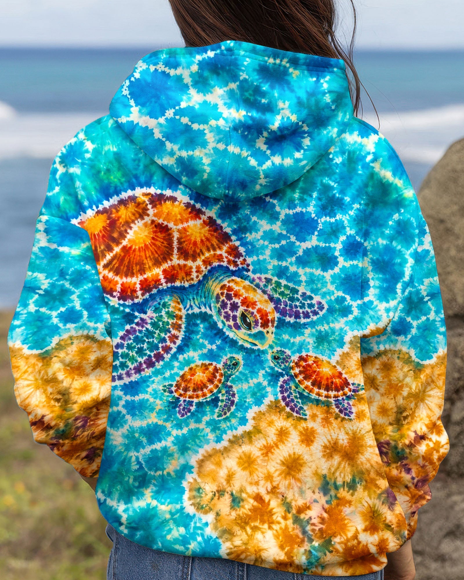 SEA TURTLES BY THE SHORE  BURST ALL OVER PRINT  - TLNO2606262