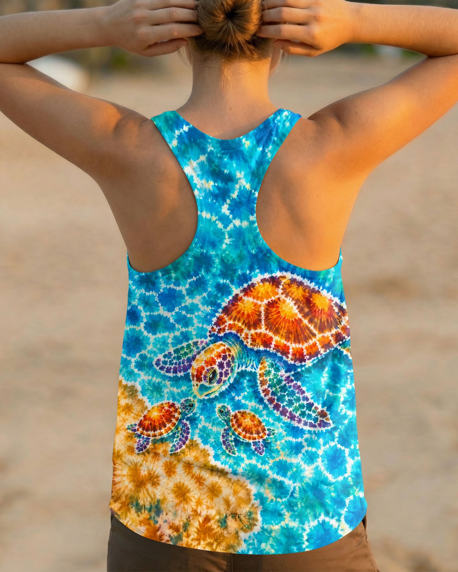 SEA TURTLES BY THE SHORE  BURST ALL OVER PRINT  - TLNO2606262
