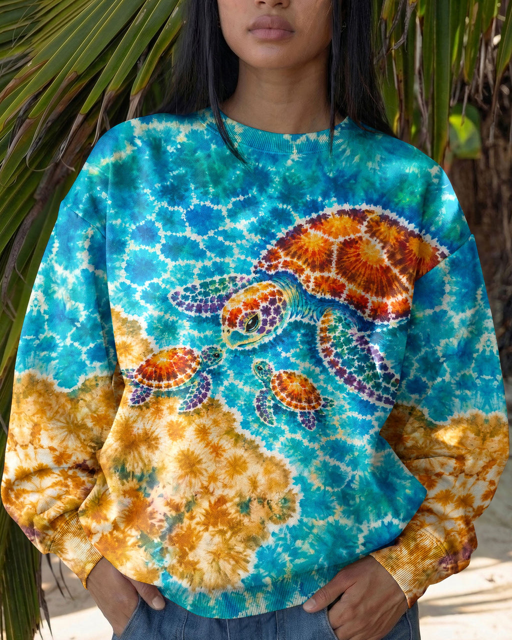 SEA TURTLES BY THE SHORE  BURST ALL OVER PRINT  - TLNO2606262