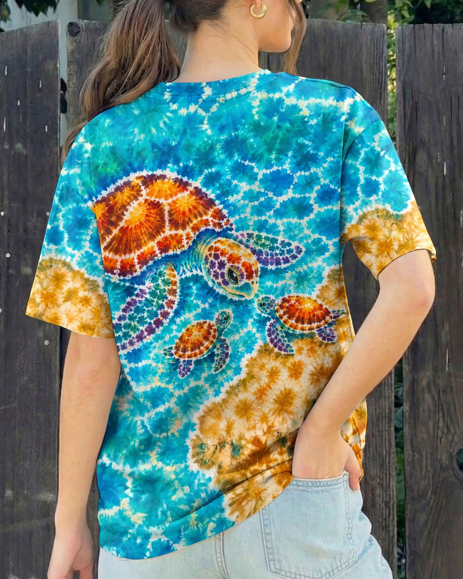 SEA TURTLES BY THE SHORE  BURST ALL OVER PRINT  - TLNO2606262