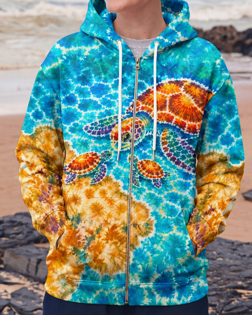 SEA TURTLES BY THE SHORE  BURST ALL OVER PRINT  - TLNO2606262
