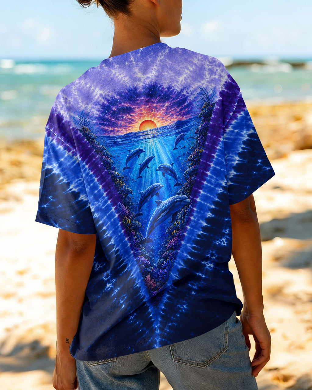 SUNSET DOLPHINS V PATTERN ALL OVER PRINT - TLNT0206261