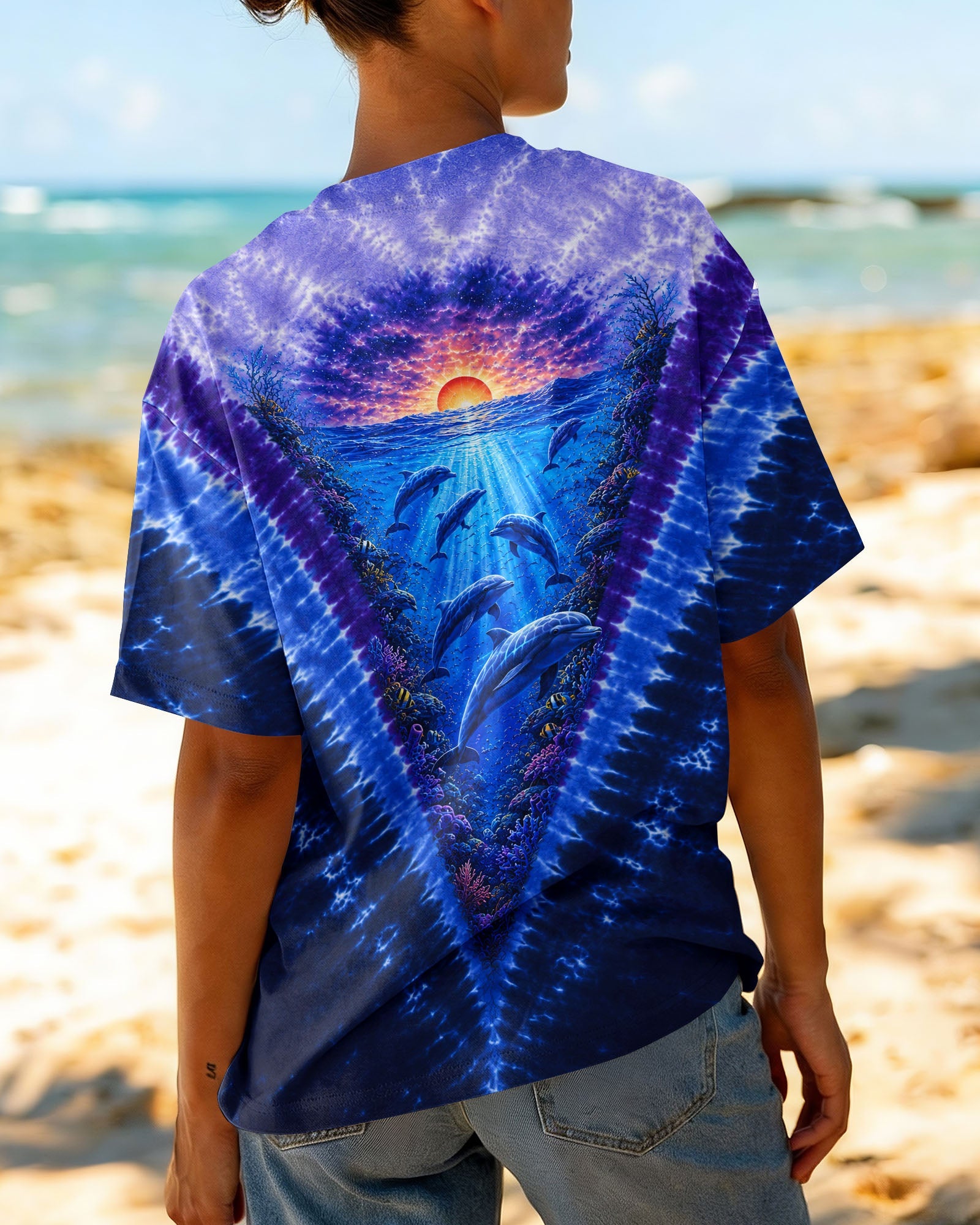 SUNSET DOLPHINS V PATTERN ALL OVER PRINT - TLNT0206261