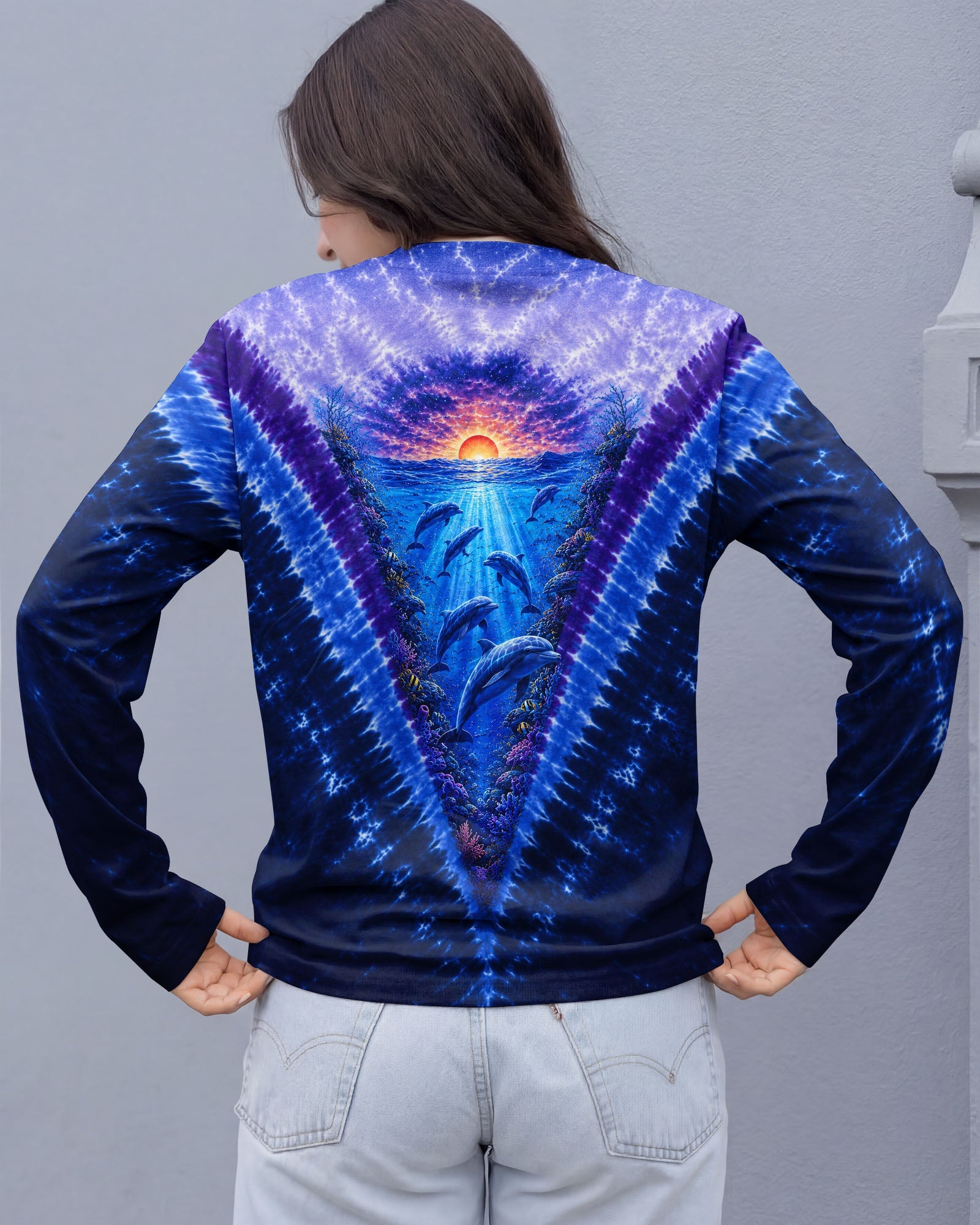 SUNSET DOLPHINS V PATTERN ALL OVER PRINT - TLNT0206261