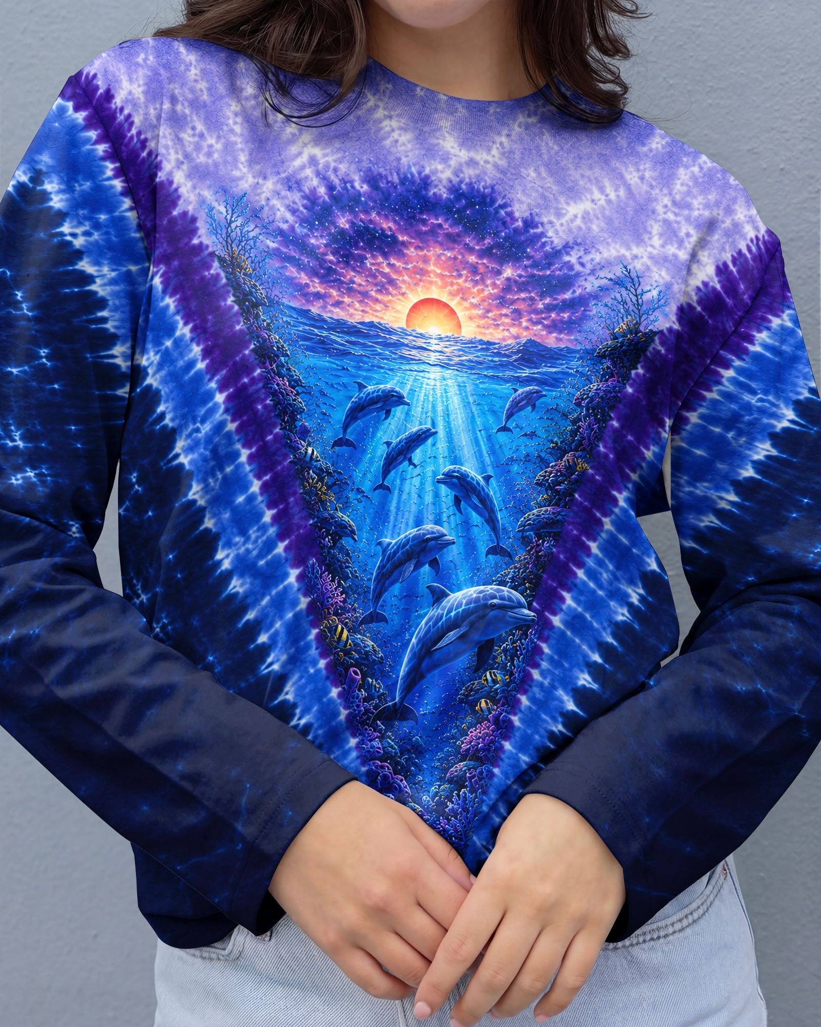 SUNSET DOLPHINS V PATTERN ALL OVER PRINT - TLNT0206261