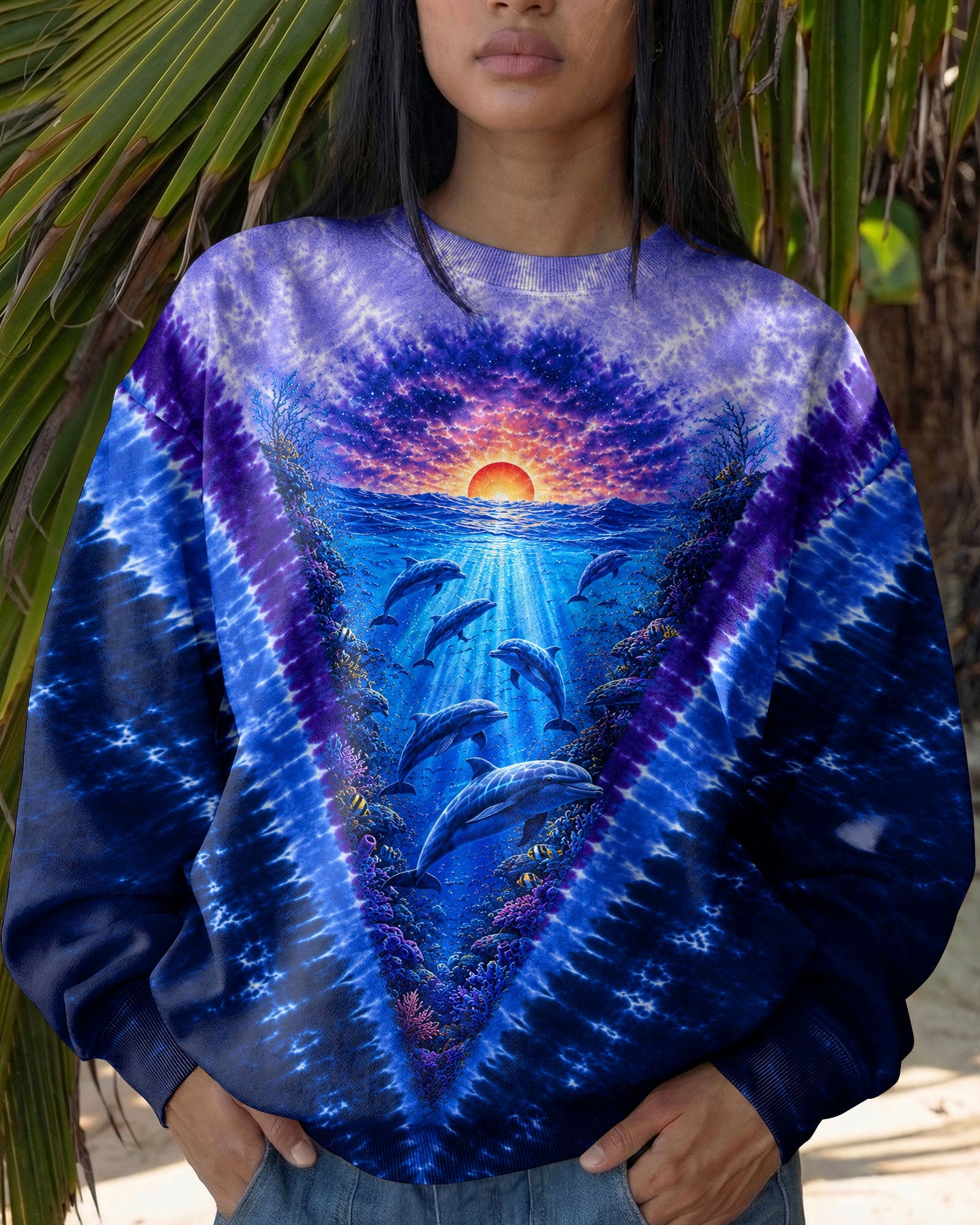 SUNSET DOLPHINS V PATTERN ALL OVER PRINT - TLNT0206261