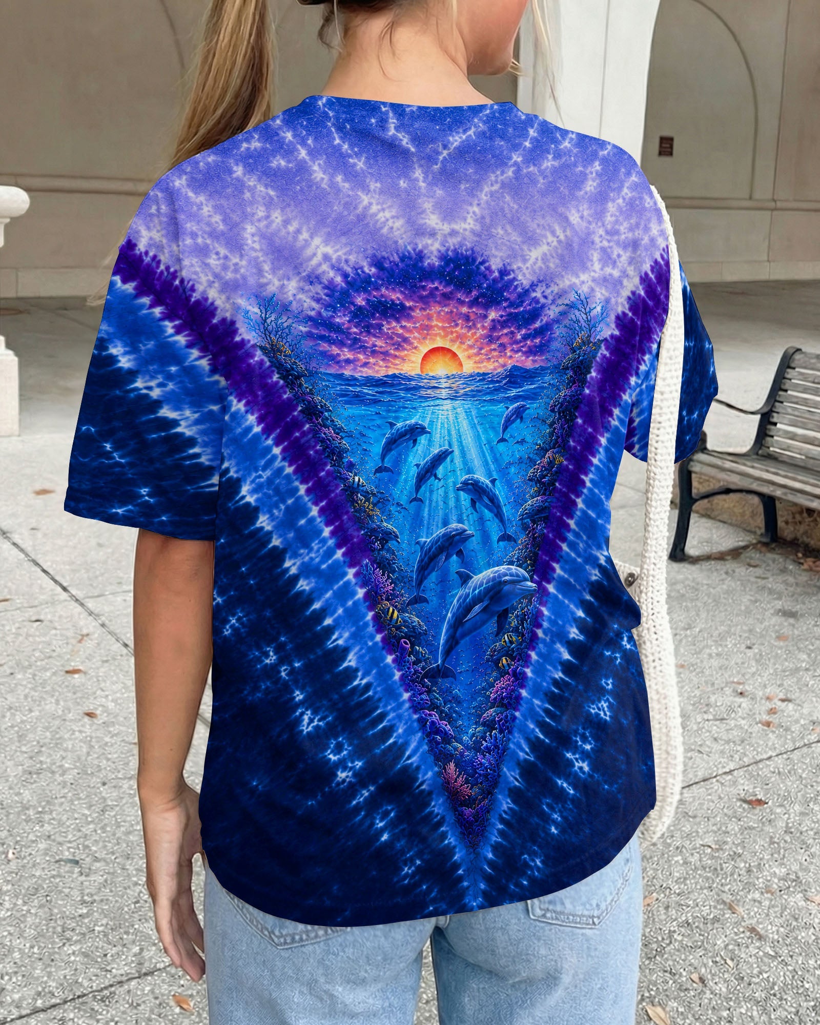 SUNSET DOLPHINS V PATTERN ALL OVER PRINT - TLNT0206261