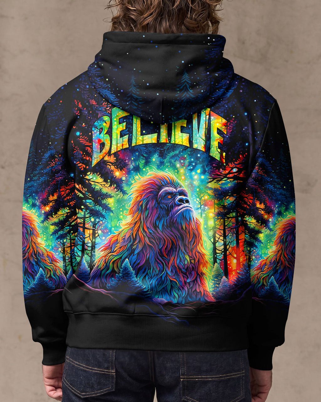 BELIEVE BIGFOOT IN WOODS ALL OVER PRINT  - TLNT0306264