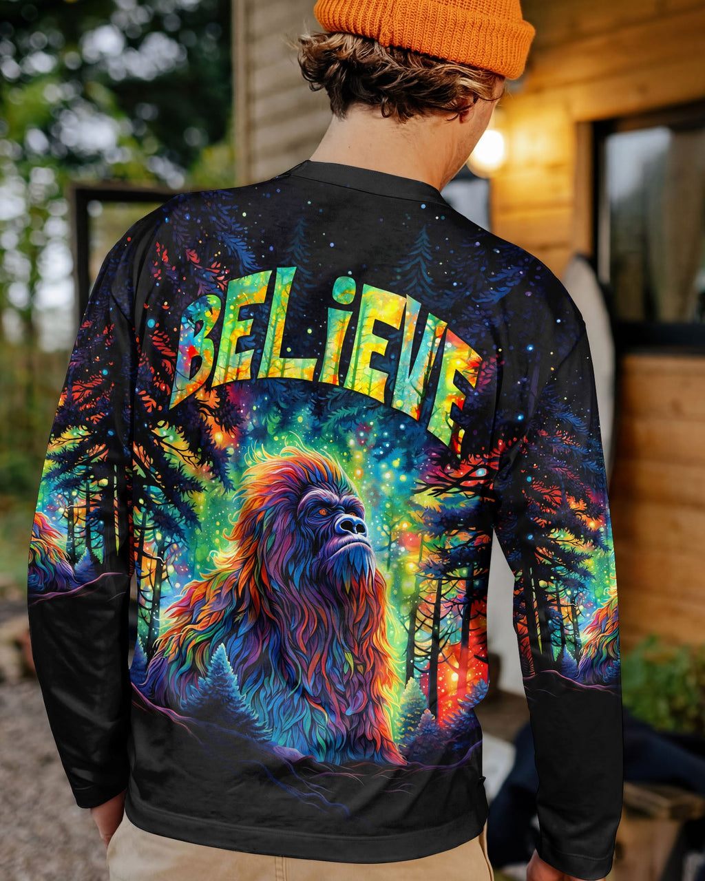 BELIEVE BIGFOOT IN WOODS ALL OVER PRINT  - TLNT0306264