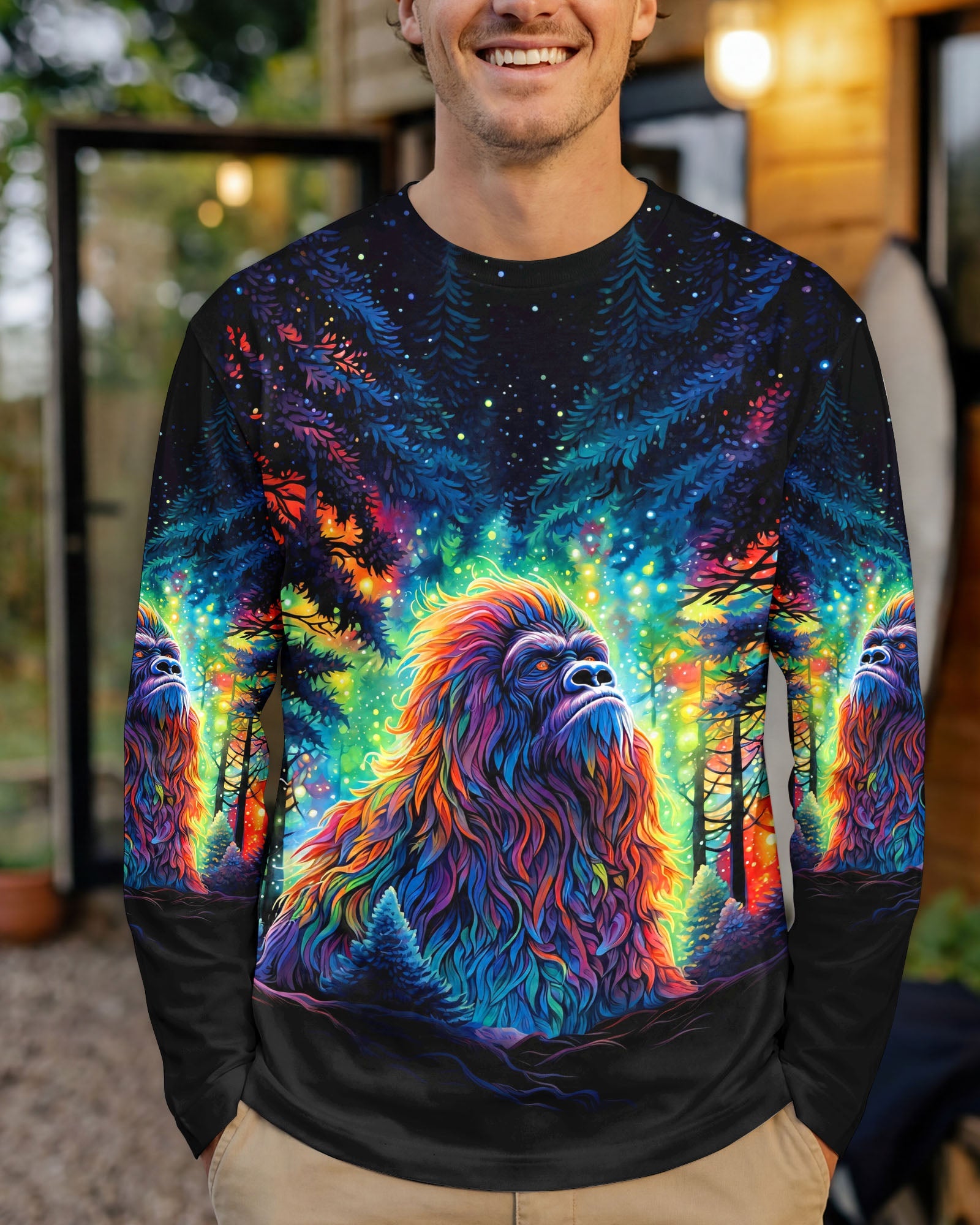 BELIEVE BIGFOOT IN WOODS ALL OVER PRINT  - TLNT0306264
