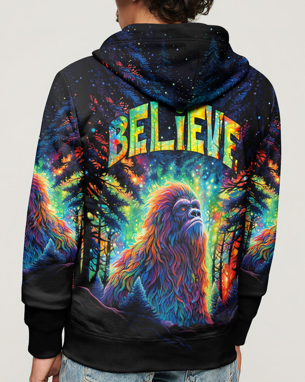 BELIEVE BIGFOOT IN WOODS ALL OVER PRINT  - TLNT0306264