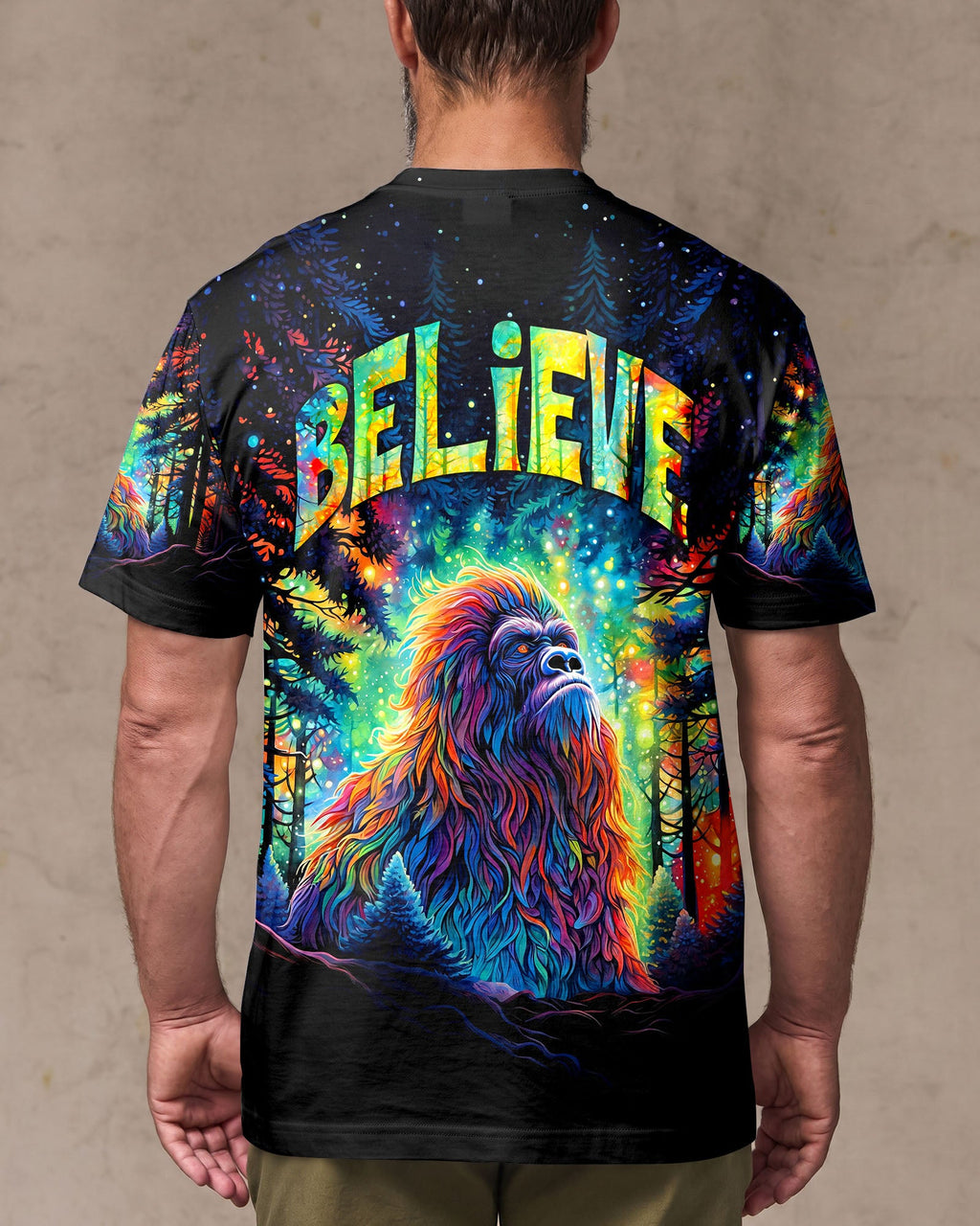 BELIEVE BIGFOOT IN WOODS ALL OVER PRINT  - TLNT0306264
