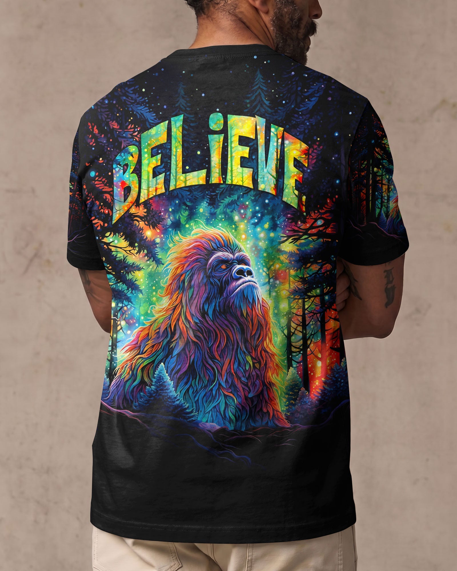 BELIEVE BIGFOOT IN WOODS ALL OVER PRINT  - TLNT0306264