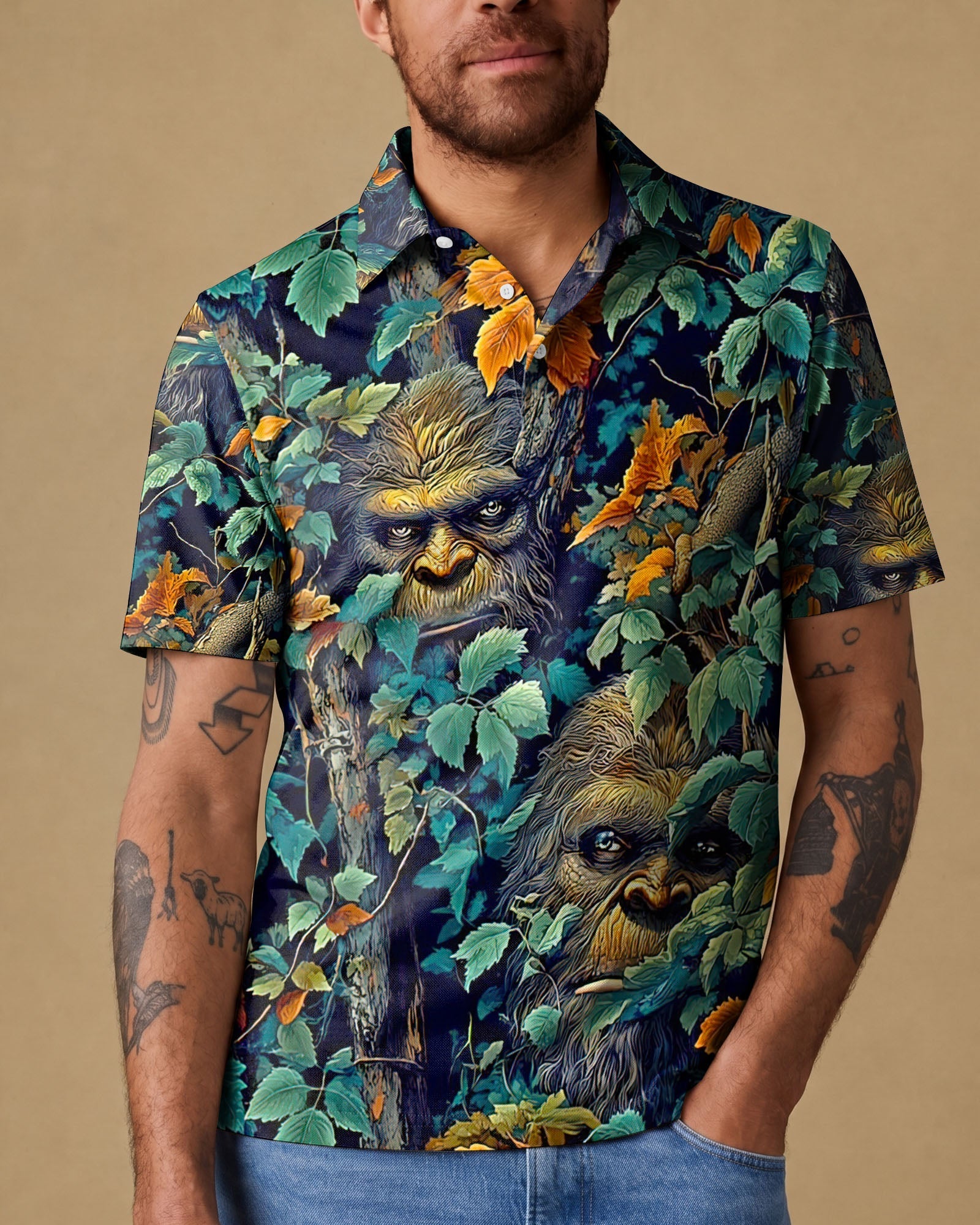 BIGFOOT IN WOODS POLO SHIRT  - TLNT0406261