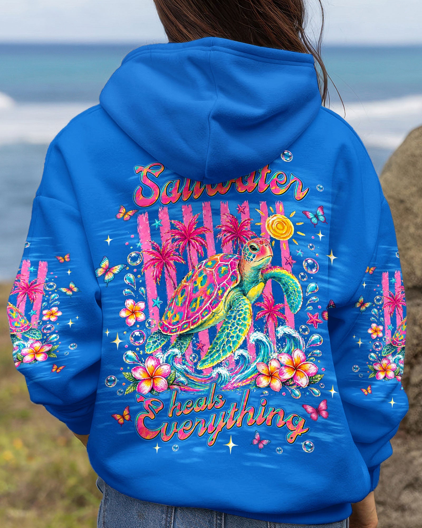 SALTWATER HEALS EVERYTHING TURTLE ALL OVER PRINT  - TLNT0505262