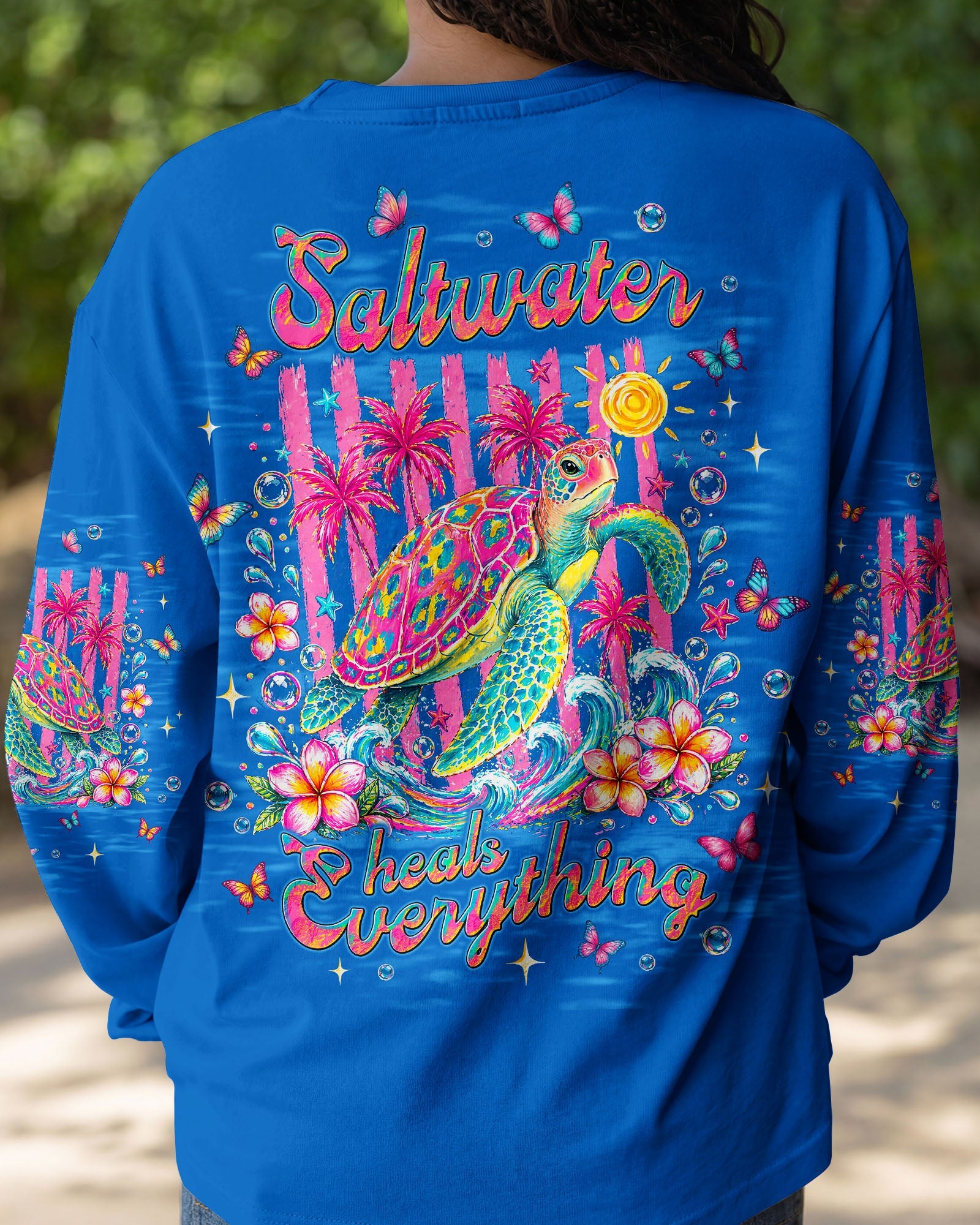 SALTWATER HEALS EVERYTHING TURTLE ALL OVER PRINT  - TLNT0505262