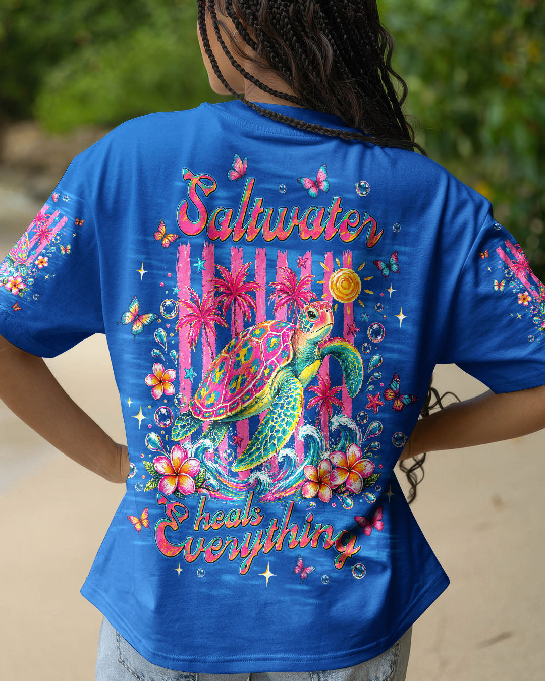 SALTWATER HEALS EVERYTHING TURTLE ALL OVER PRINT  - TLNT0505262