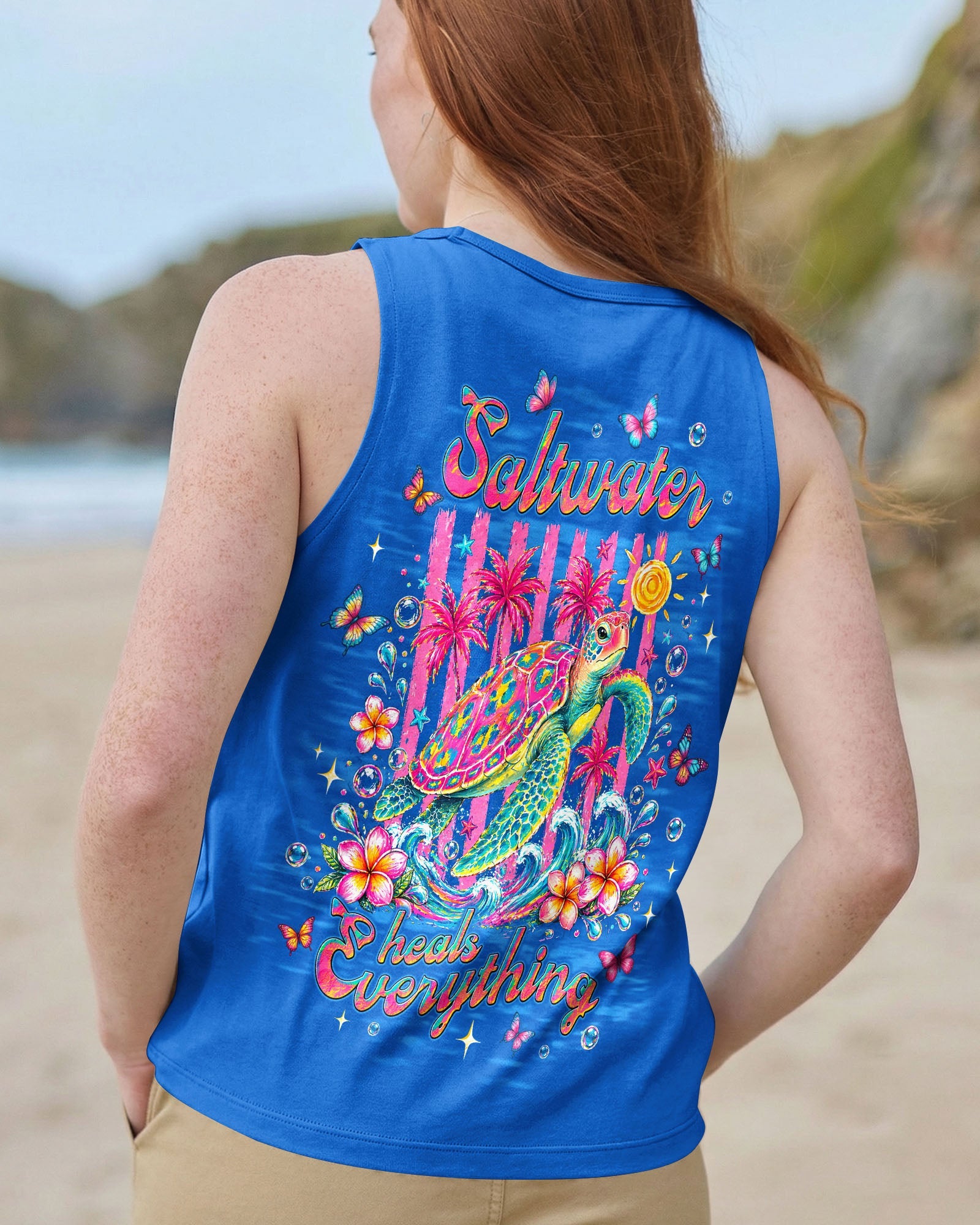 SALTWATER HEALS EVERYTHING TURTLE ALL OVER PRINT  - TLNT0505262