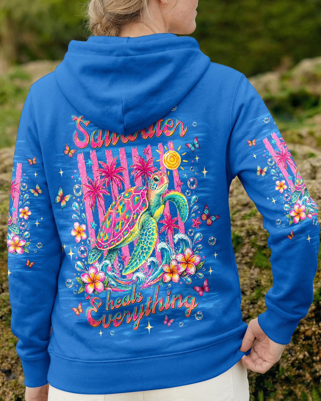 SALTWATER HEALS EVERYTHING TURTLE ALL OVER PRINT  - TLNT0505262