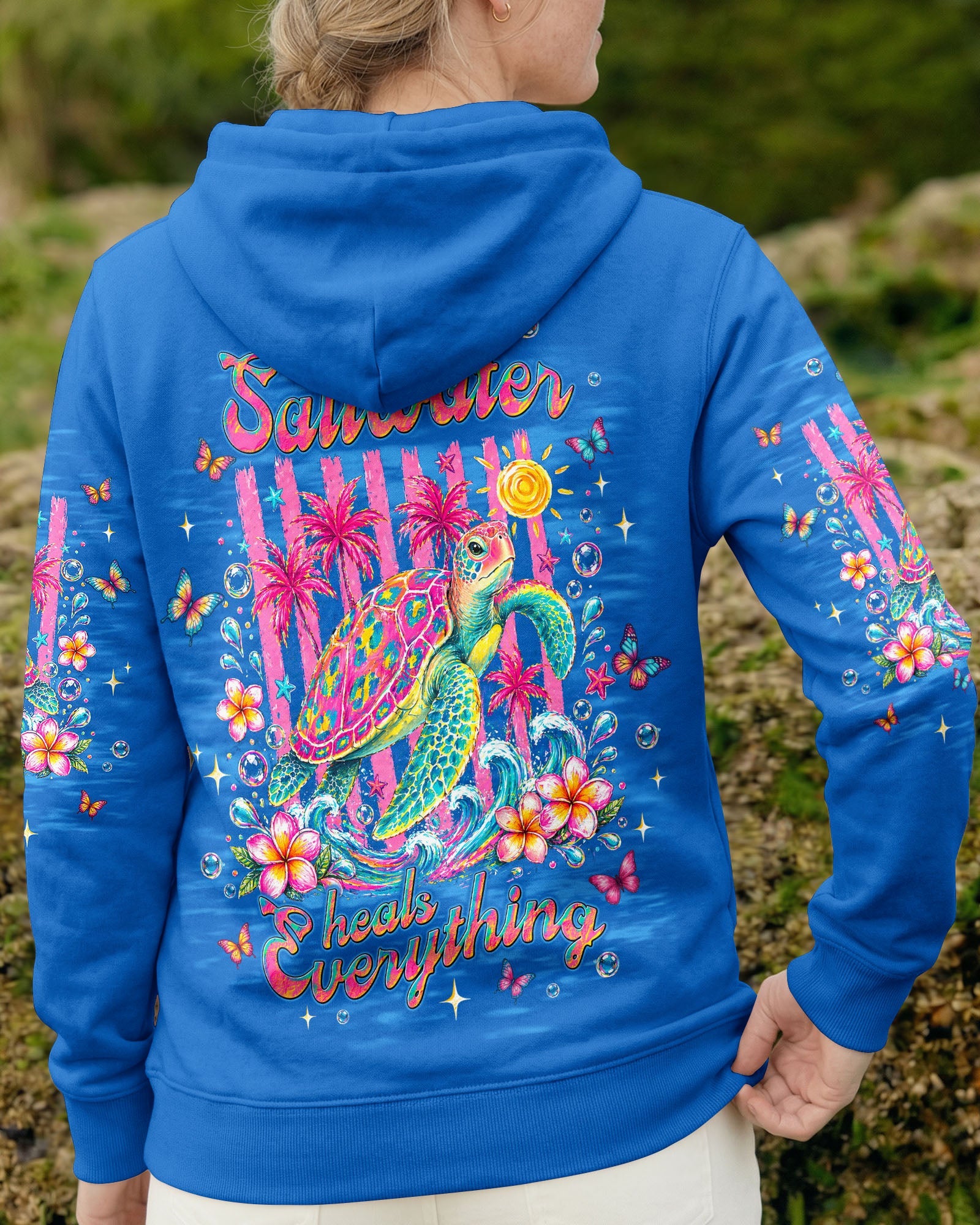 SALTWATER HEALS EVERYTHING TURTLE ALL OVER PRINT  - TLNT0505262