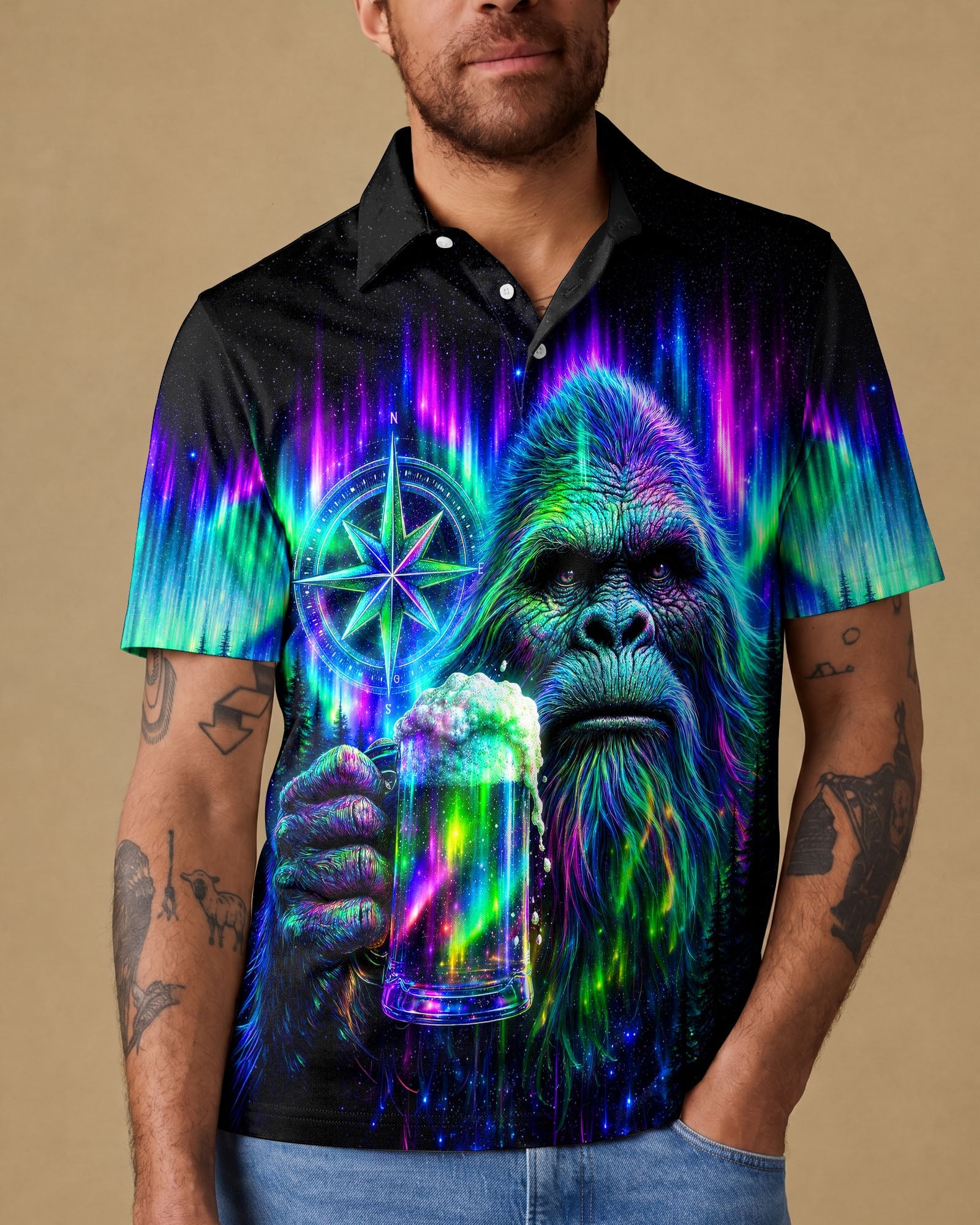 BIGFOOT WITH BEER AURORA ALL OVER PRINT  - TLNT0607262