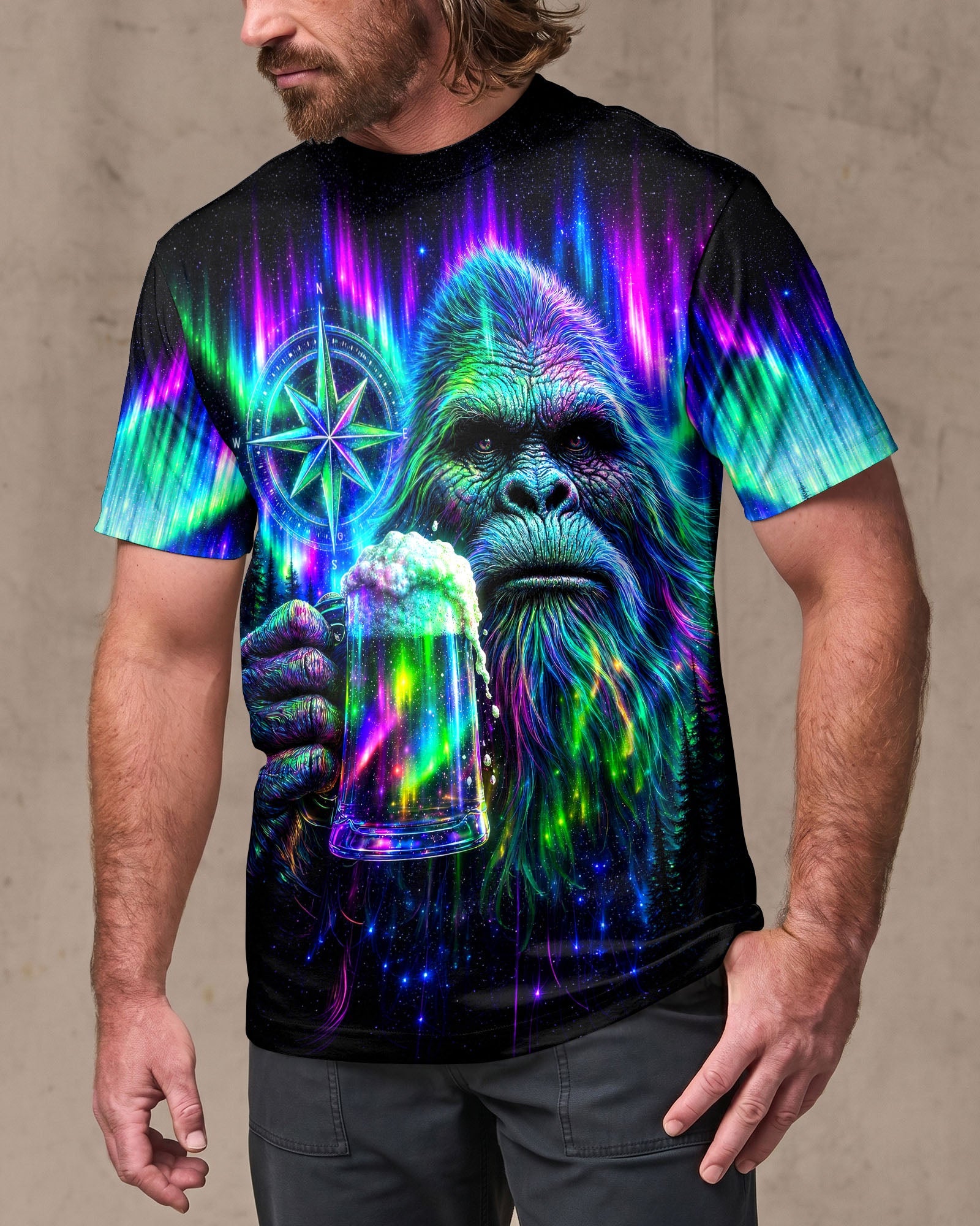 BIGFOOT WITH BEER AURORA ALL OVER PRINT  - TLNT0607262