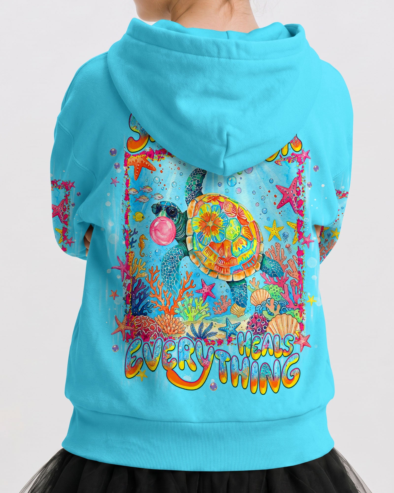 SALTWATER HEALS EVERYTHING TURTLE KIDS ALL OVER PRINT   - TLNT0806261