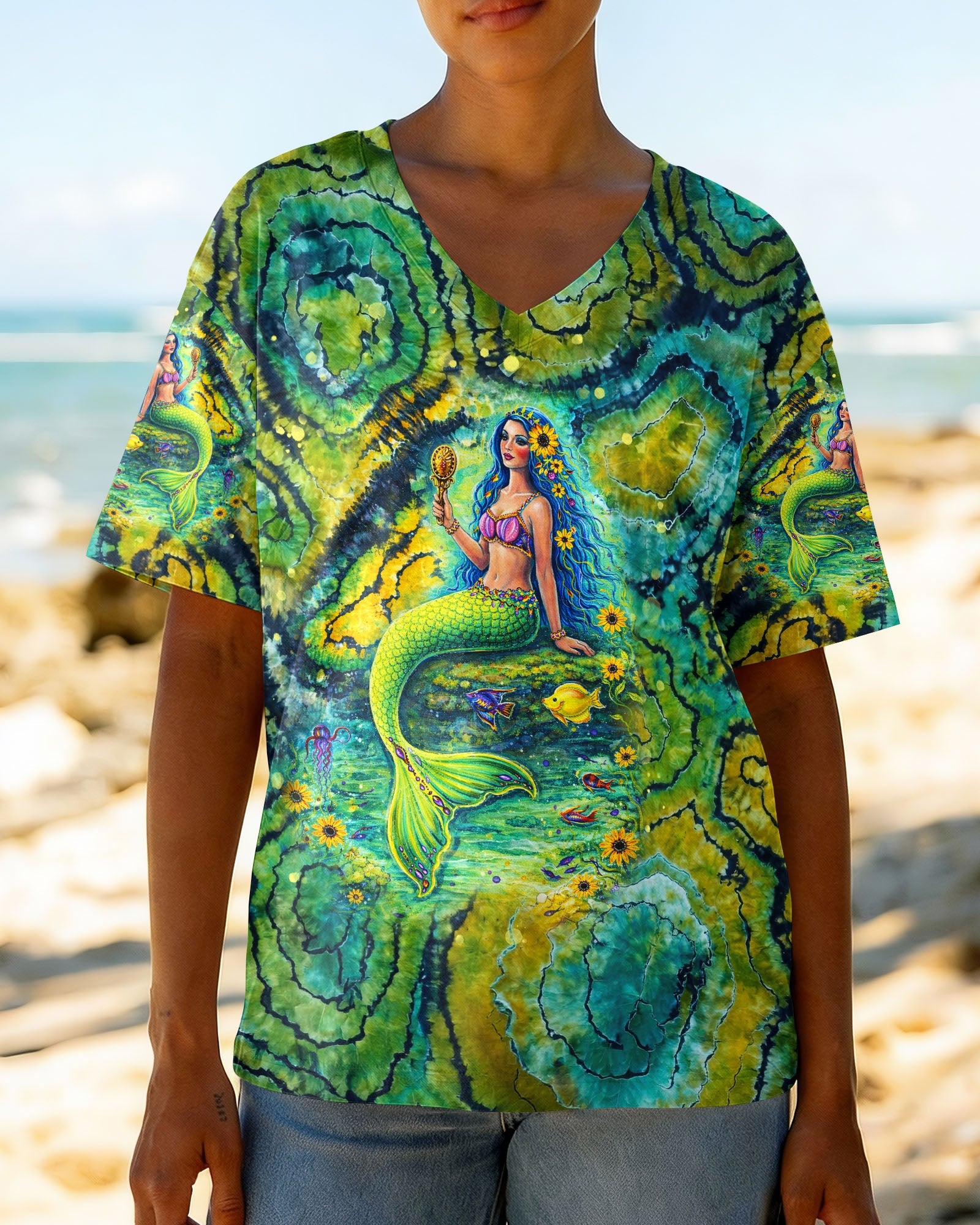 SHE IS A MERMAID SWIRL ALL OVER PRINT  - TLNT0904262