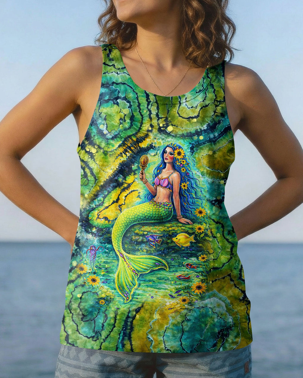 SHE IS A MERMAID SWIRL ALL OVER PRINT  - TLNT0904262