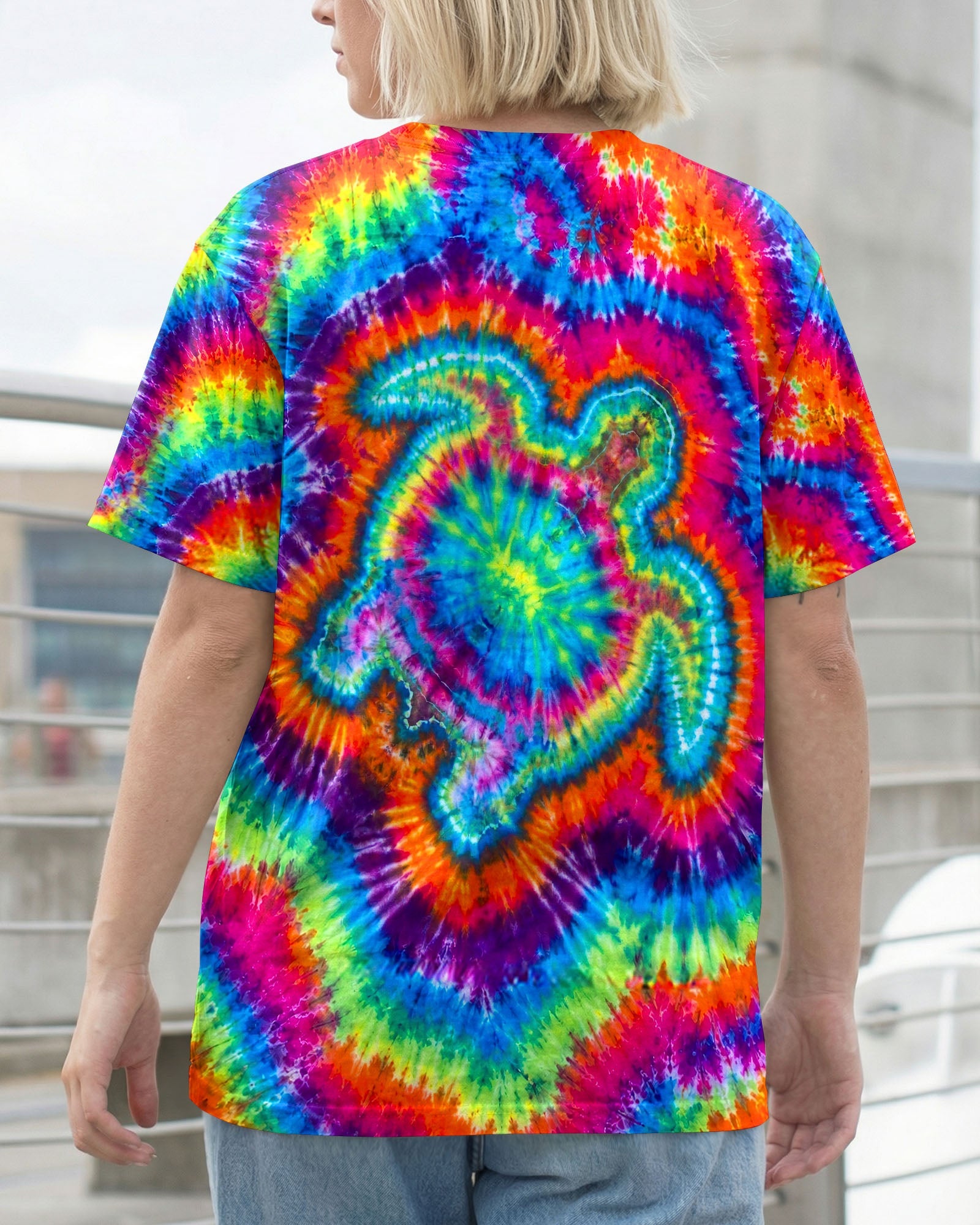 SEA TURTLE COLORFUL SWIRL ALL OVER PRINT   - TLNT0906261