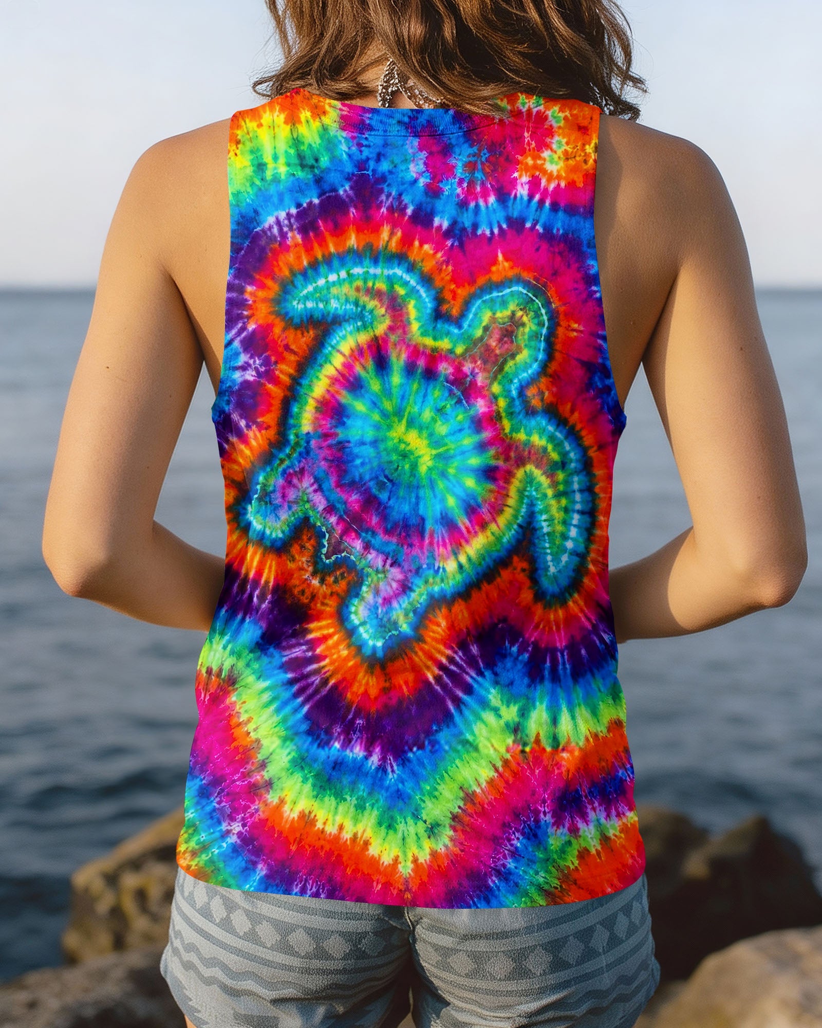 SEA TURTLE COLORFUL SWIRL ALL OVER PRINT   - TLNT0906261