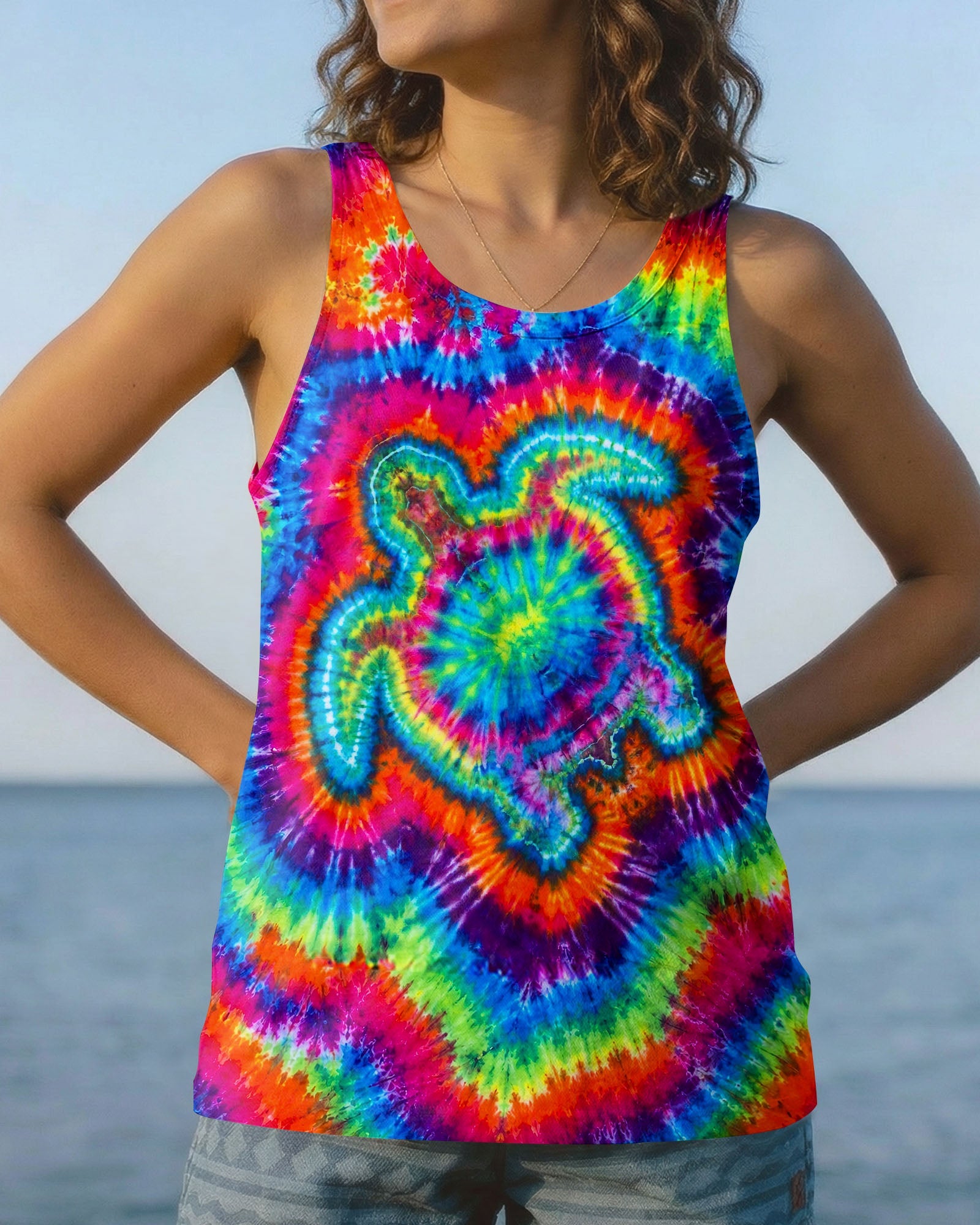 SEA TURTLE COLORFUL SWIRL ALL OVER PRINT   - TLNT0906261