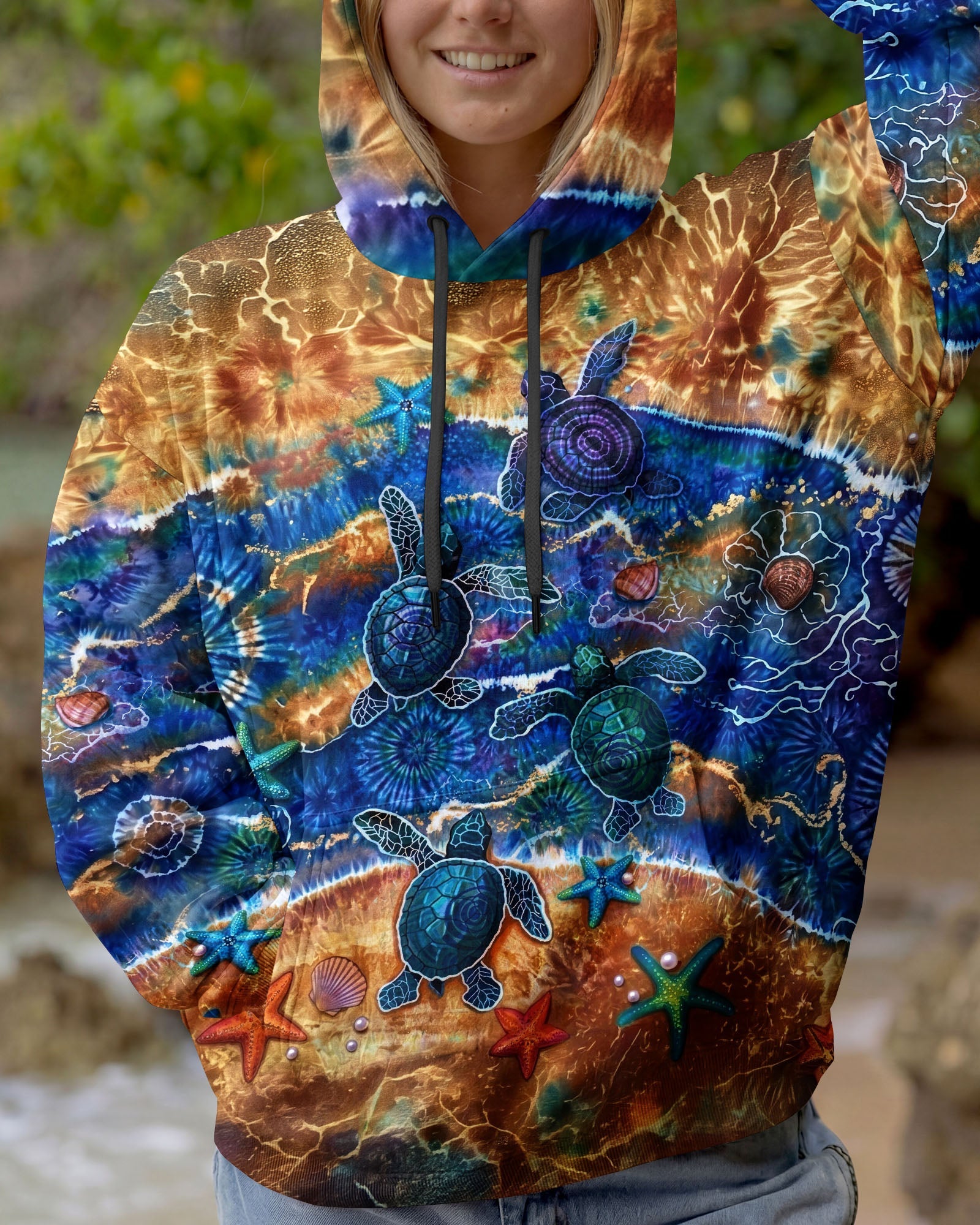 SEA TURTLE WAVES ALL OVER PRINT  - TLNT1404263