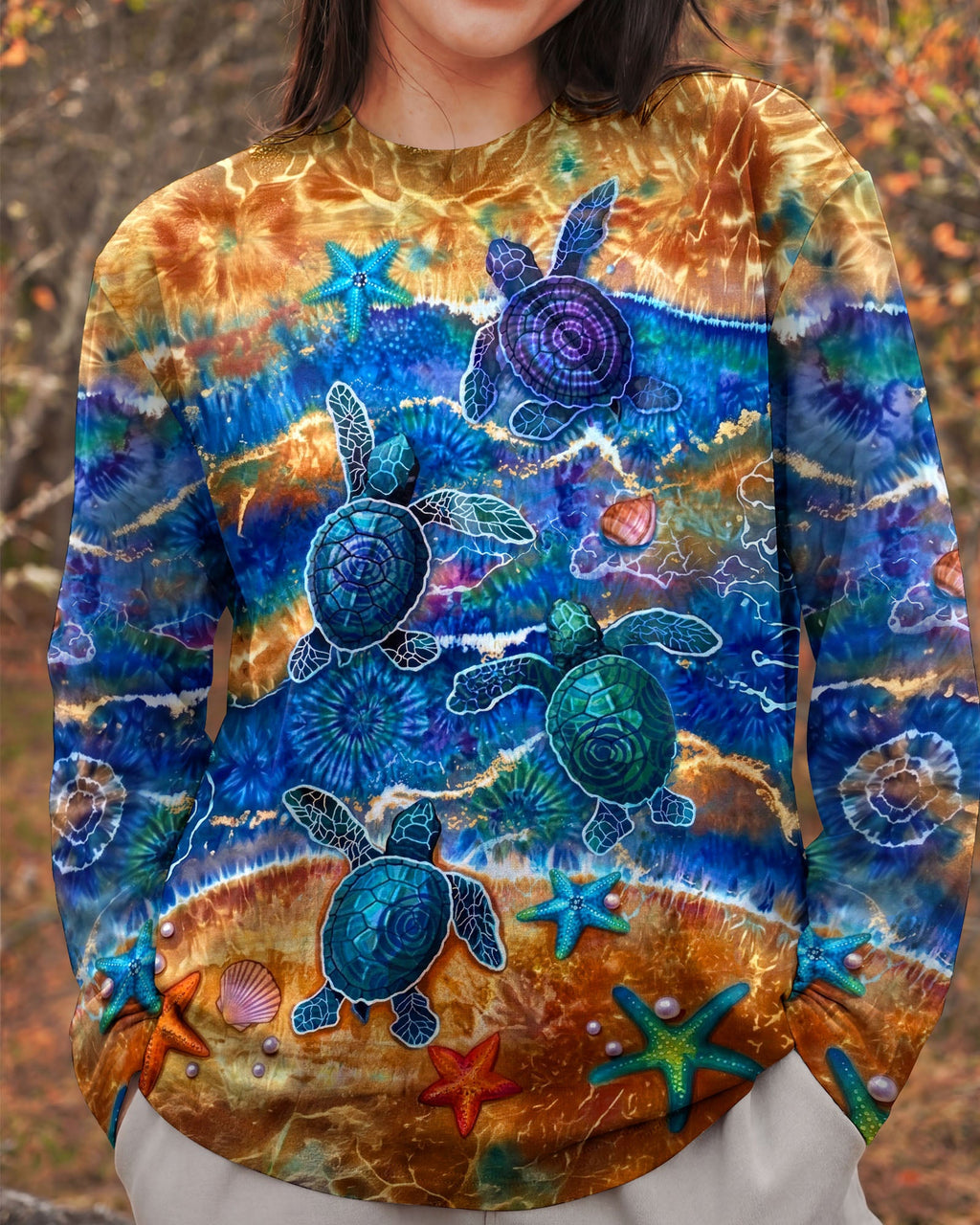SEA TURTLE WAVES ALL OVER PRINT  - TLNT1404263