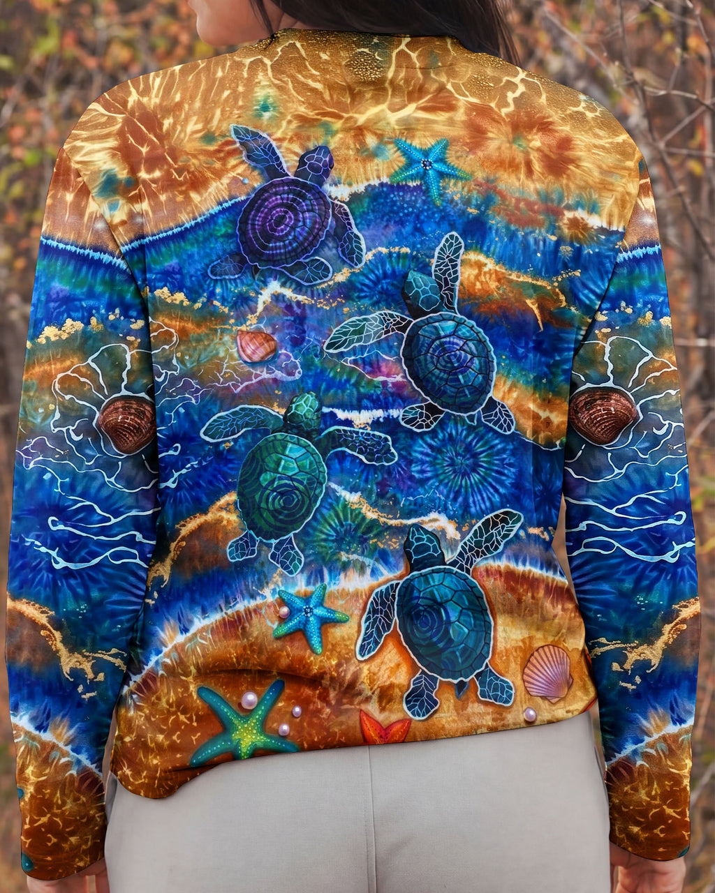 SEA TURTLE WAVES ALL OVER PRINT  - TLNT1404263