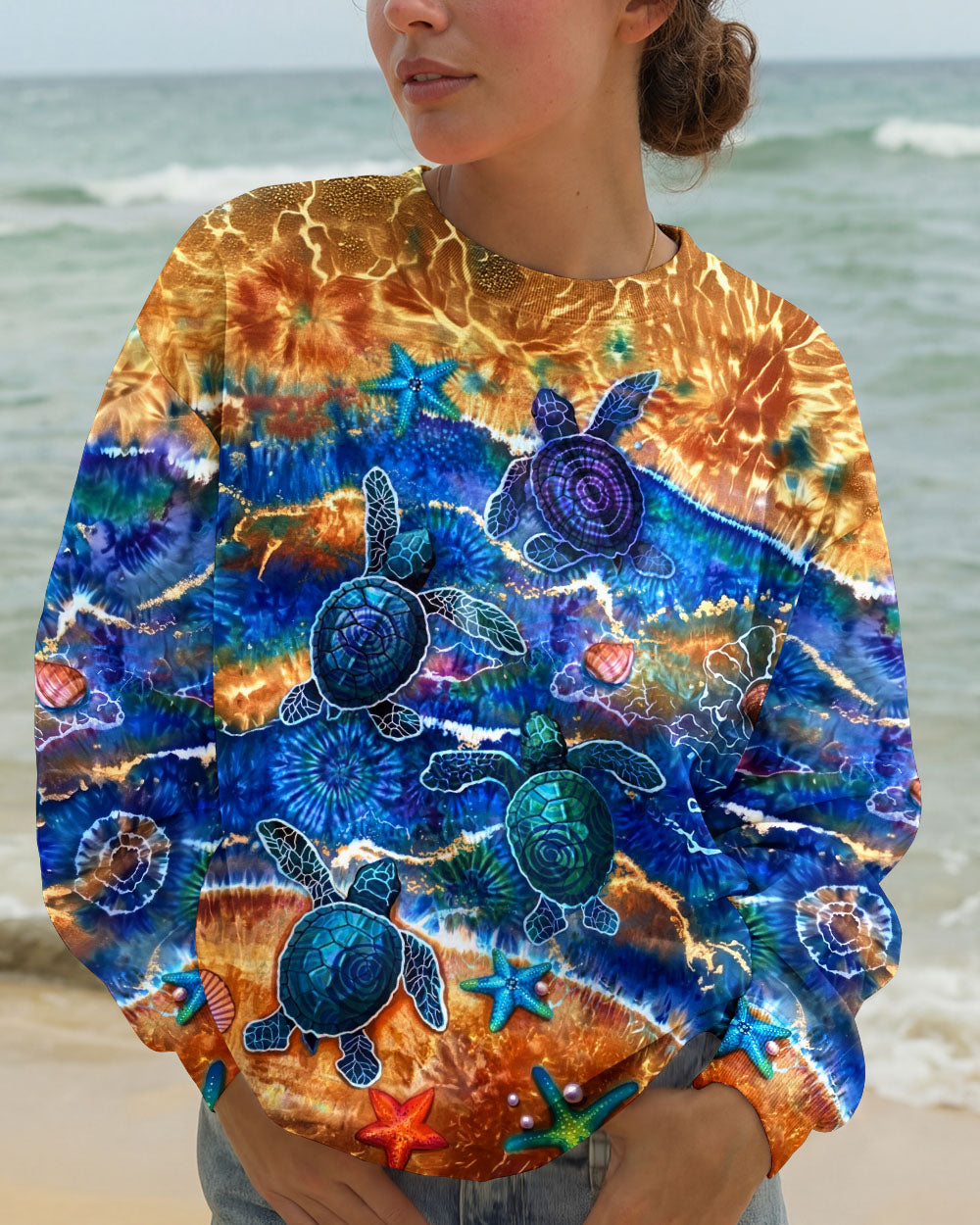 SEA TURTLE WAVES ALL OVER PRINT  - TLNT1404263